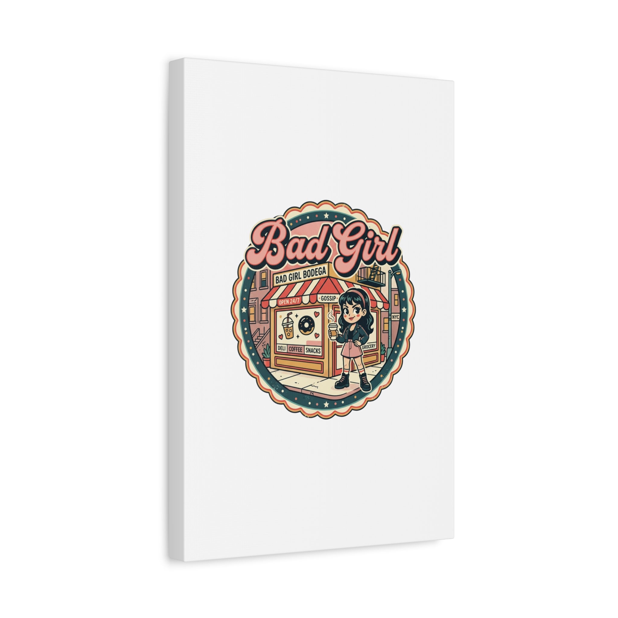 Bad Girl Bodega Canvas Print | Bodega, NYC, Y2K Corner Store Art