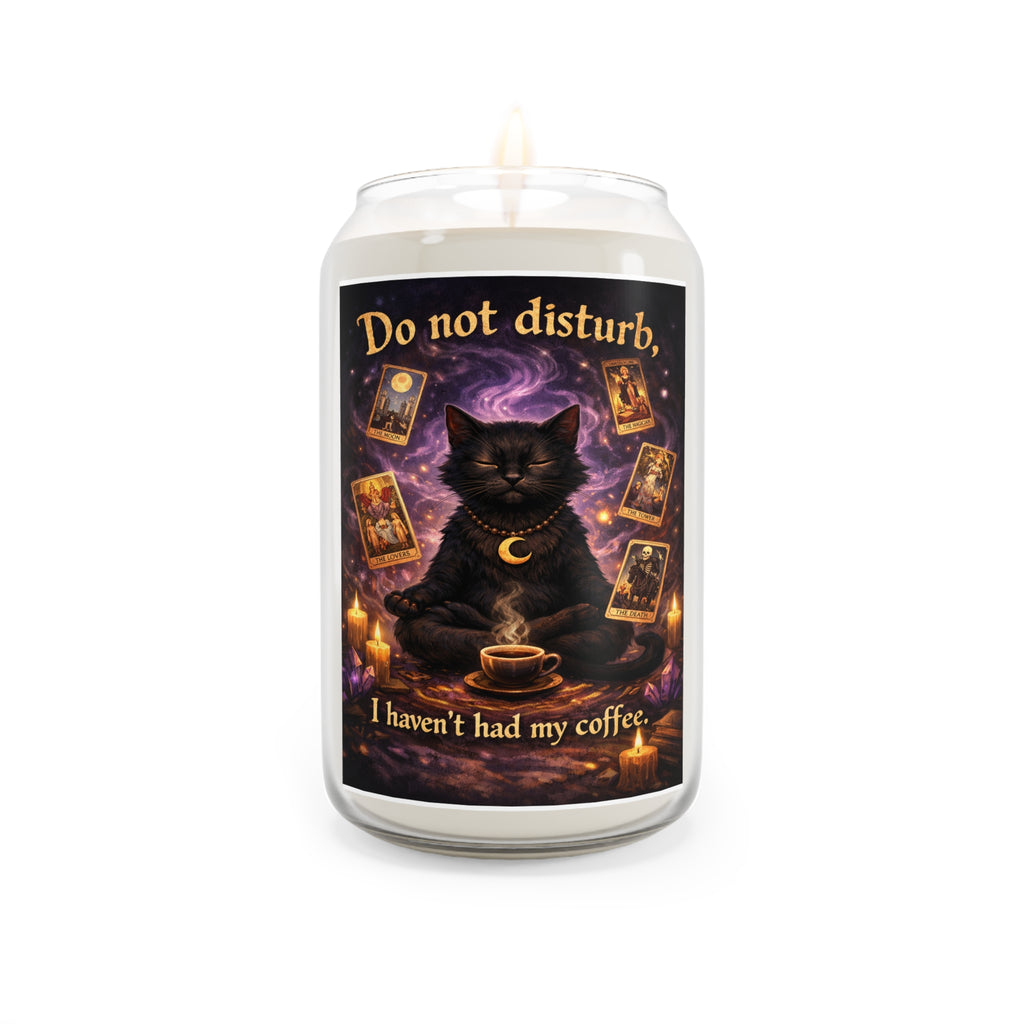 Do Not Disturb Black Cat Candle — "I Haven't Had My Coffee" Scented Soy Candle