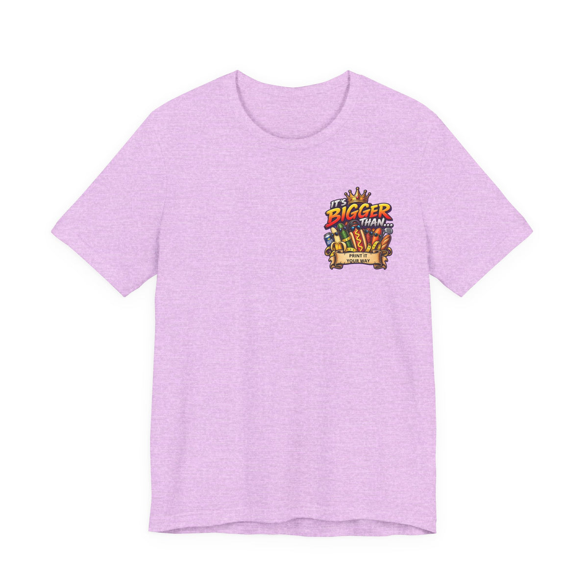 T-Shirt — "It's Bigger Than..." Retro Hot Dog & Snacks Graphic Tee