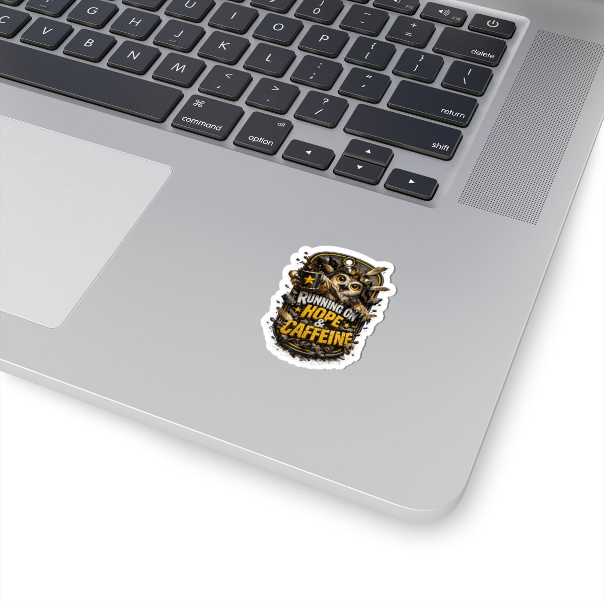 4th wall kiss cut sticker — Running on Hope & Caffeine Owl Sticker