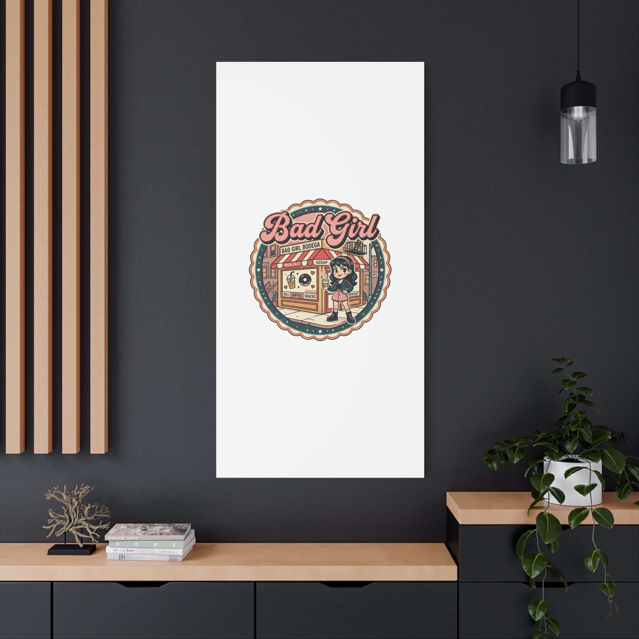 Bad Girl Bodega Canvas Print | Bodega, NYC, Y2K Corner Store Art