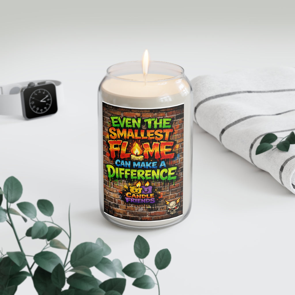 Scented Soy Candle — “Even the Smallest Flame Can Make a Difference” Inspirational Jar (13.75 oz)