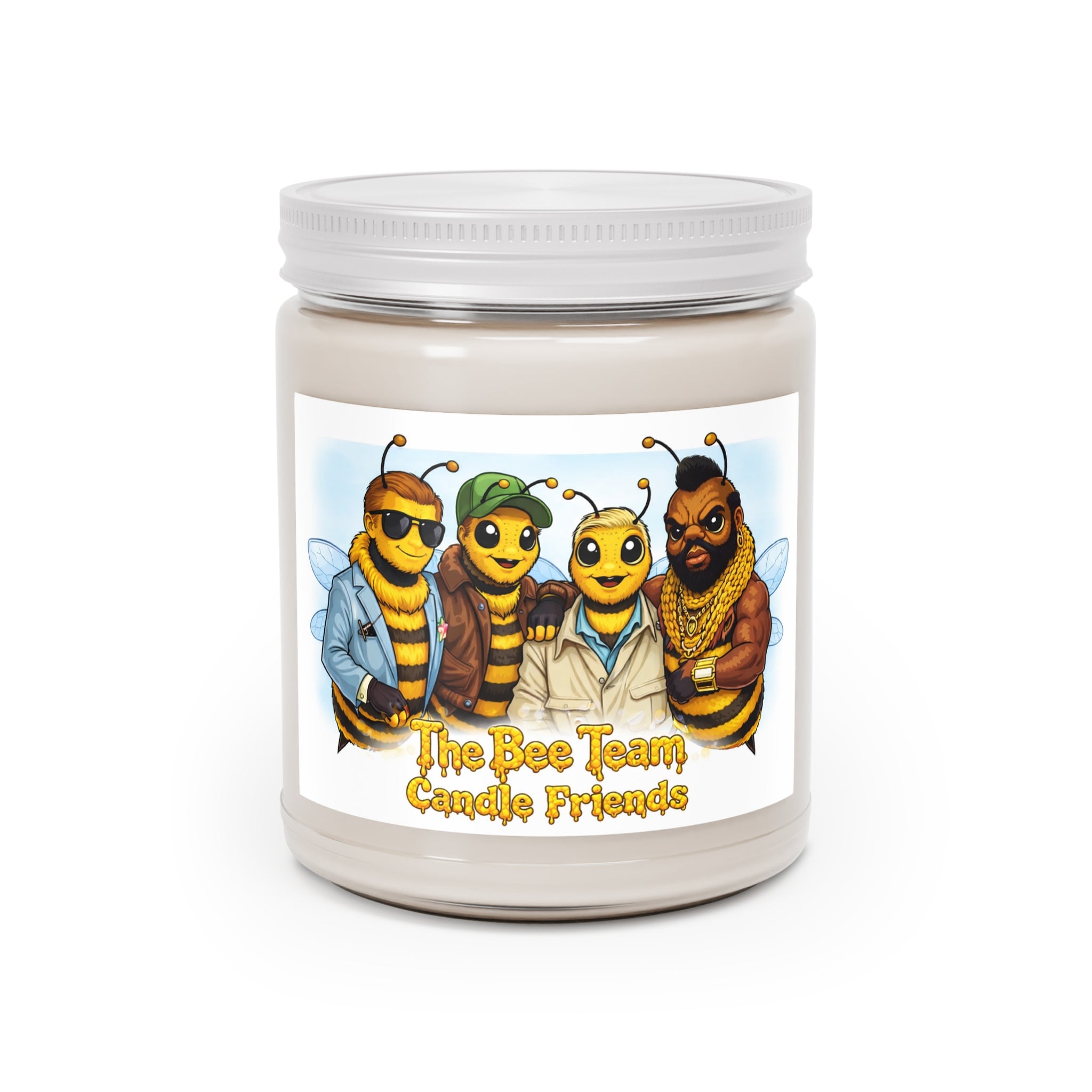 Bee Team Scented Soy Candle — 9oz Jar (White Lid)