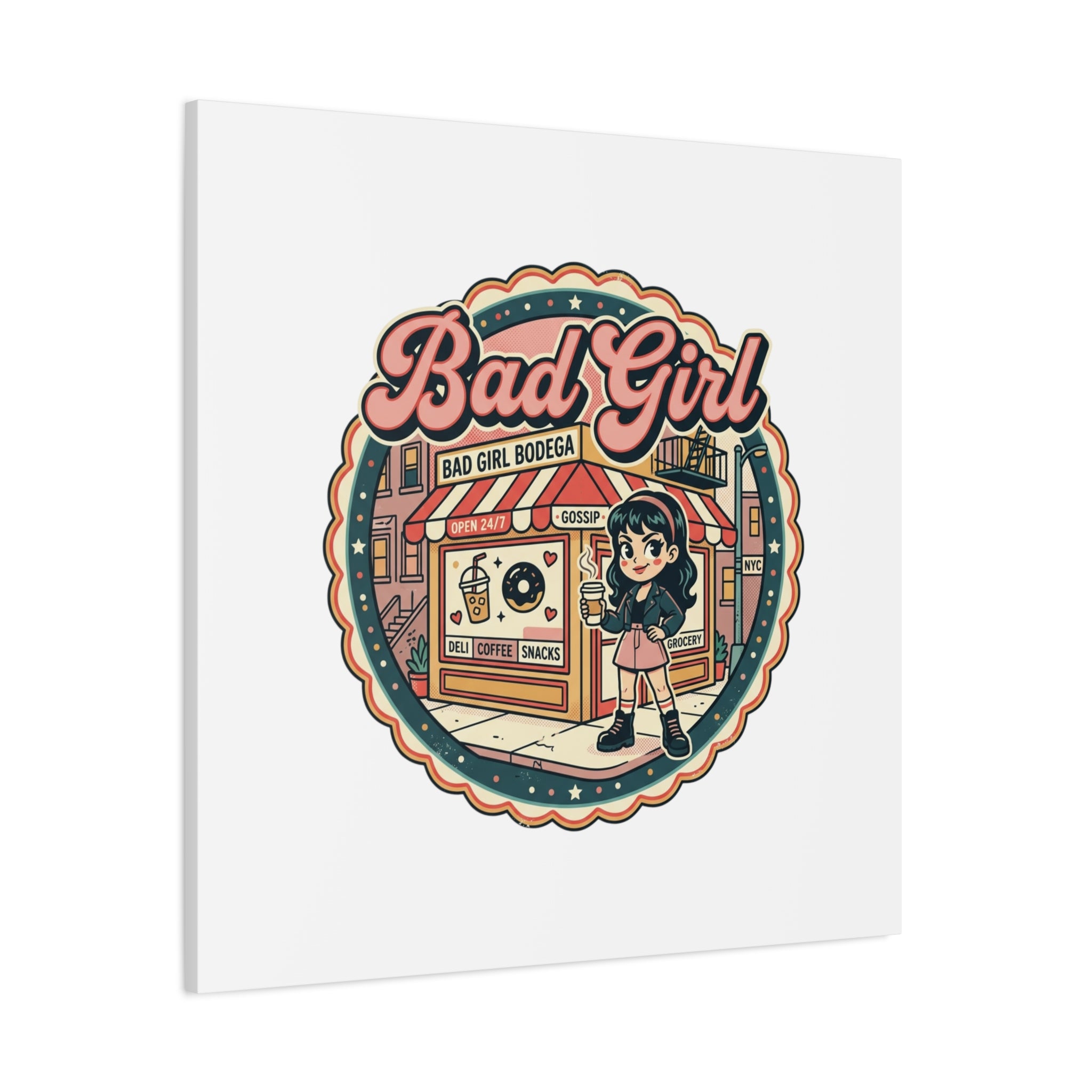 Bad Girl Bodega Canvas Print | Bodega, NYC, Y2K Corner Store Art