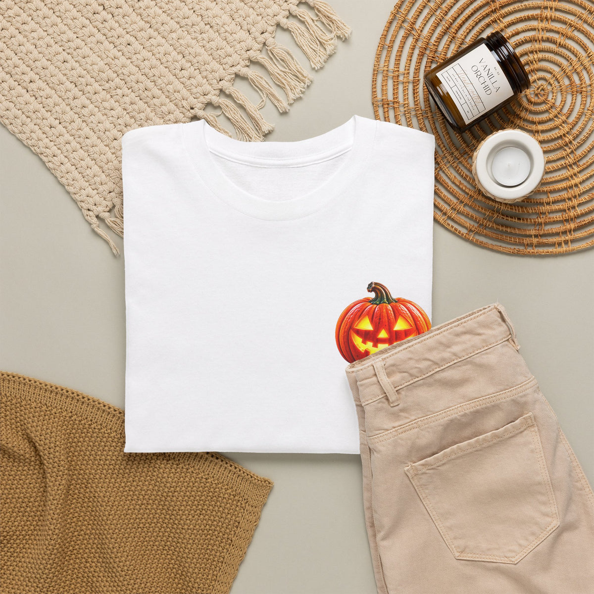 Halloween Raccoon Tee — Cute Jack-o'-Lantern "Happy Halloween" Shirt