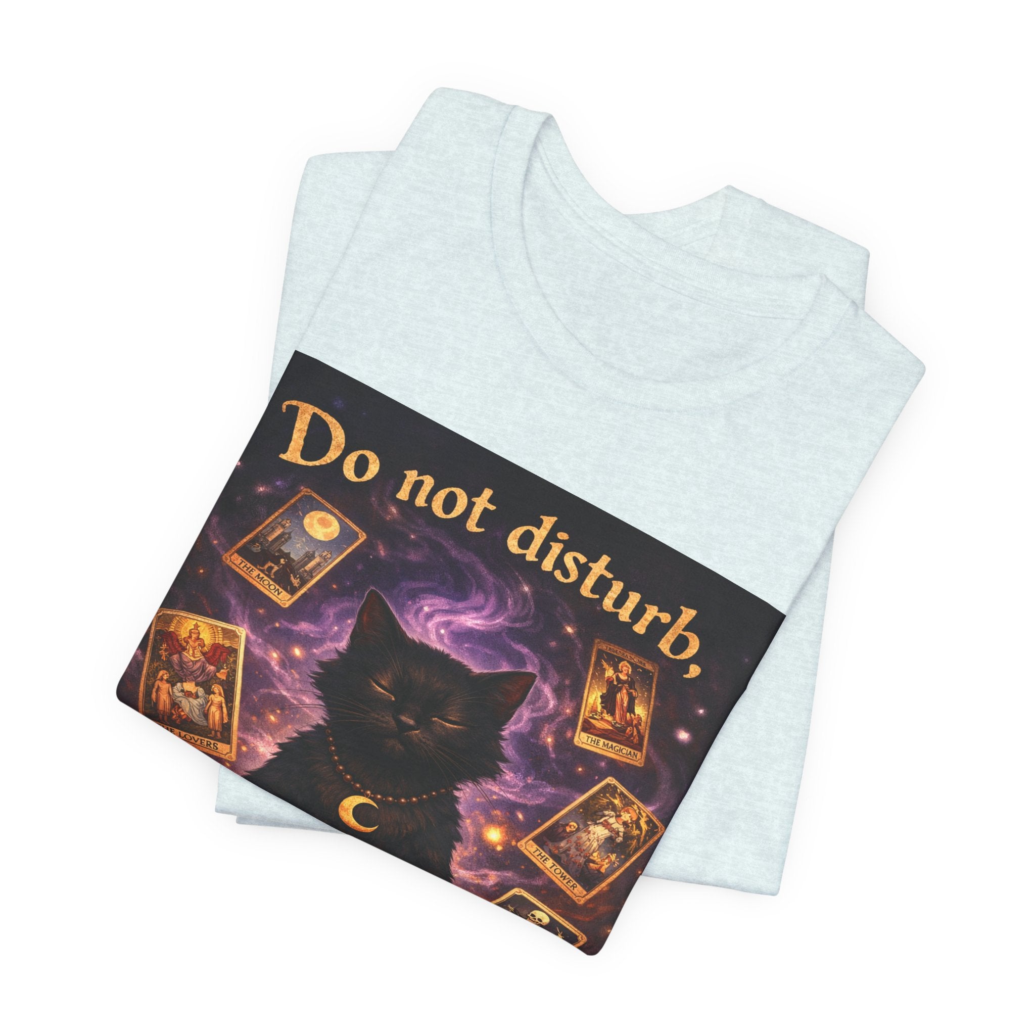 Do Not Disturb Cat Coffee Tee — Mystic Black Cat Tarot T-Shirt