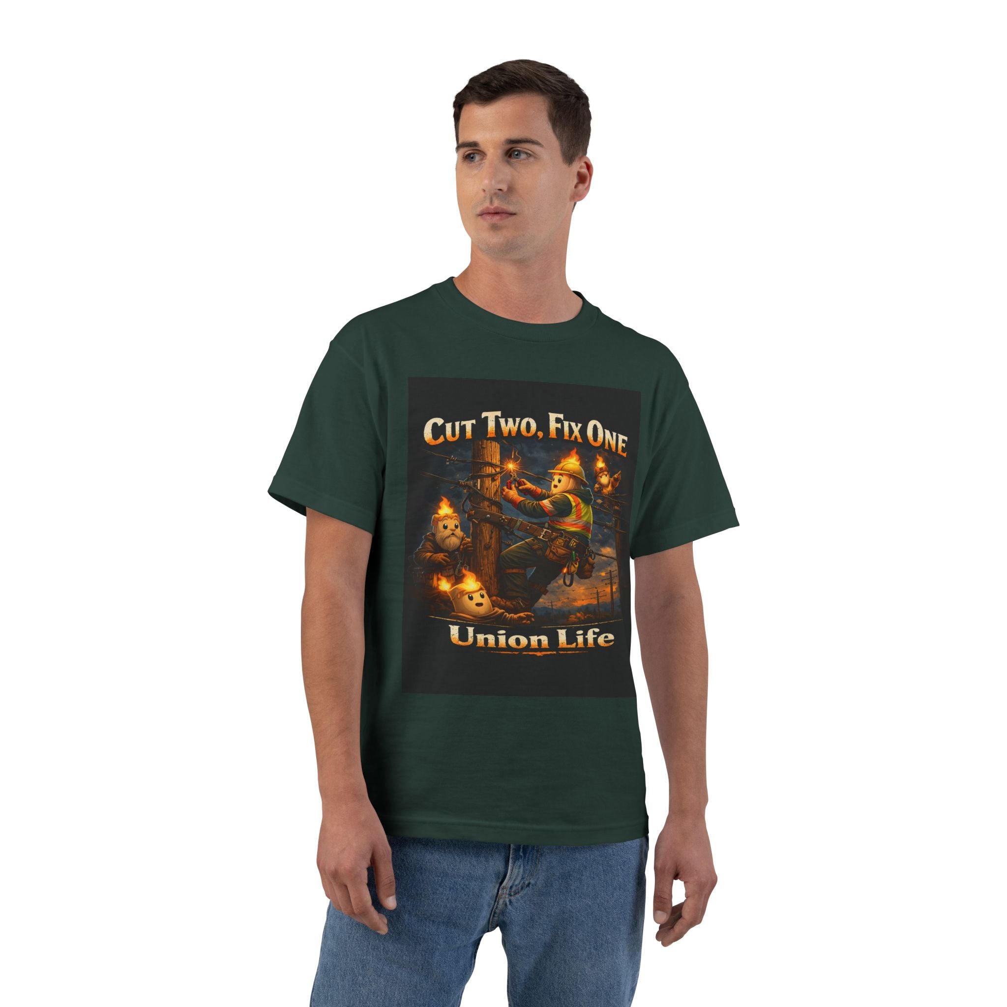 Union Life T-Shirt – "Cut Two, Fix One" Halloween Pumpkin Mechanics Tee