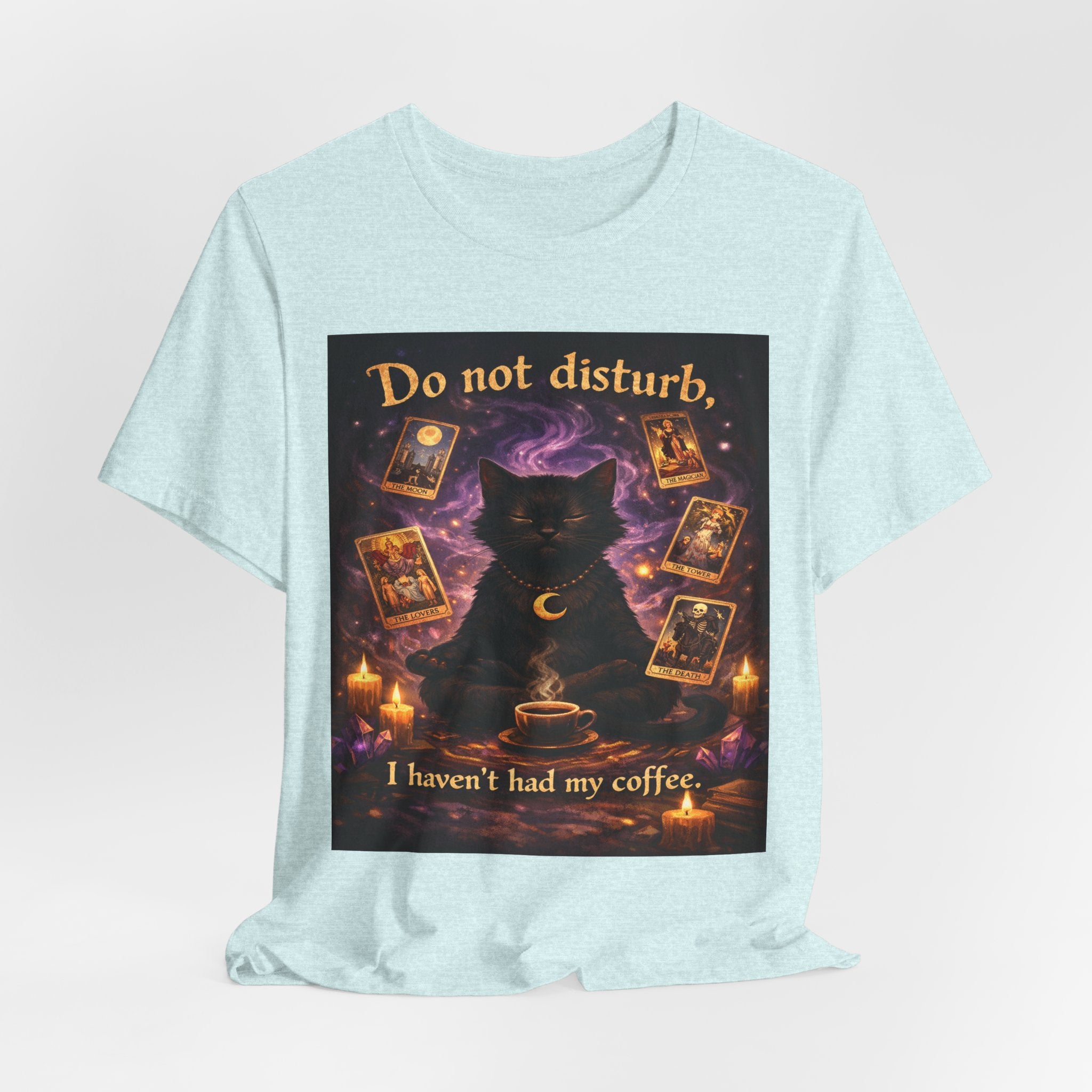 Do Not Disturb Cat Coffee Tee — Mystic Black Cat Tarot T-Shirt