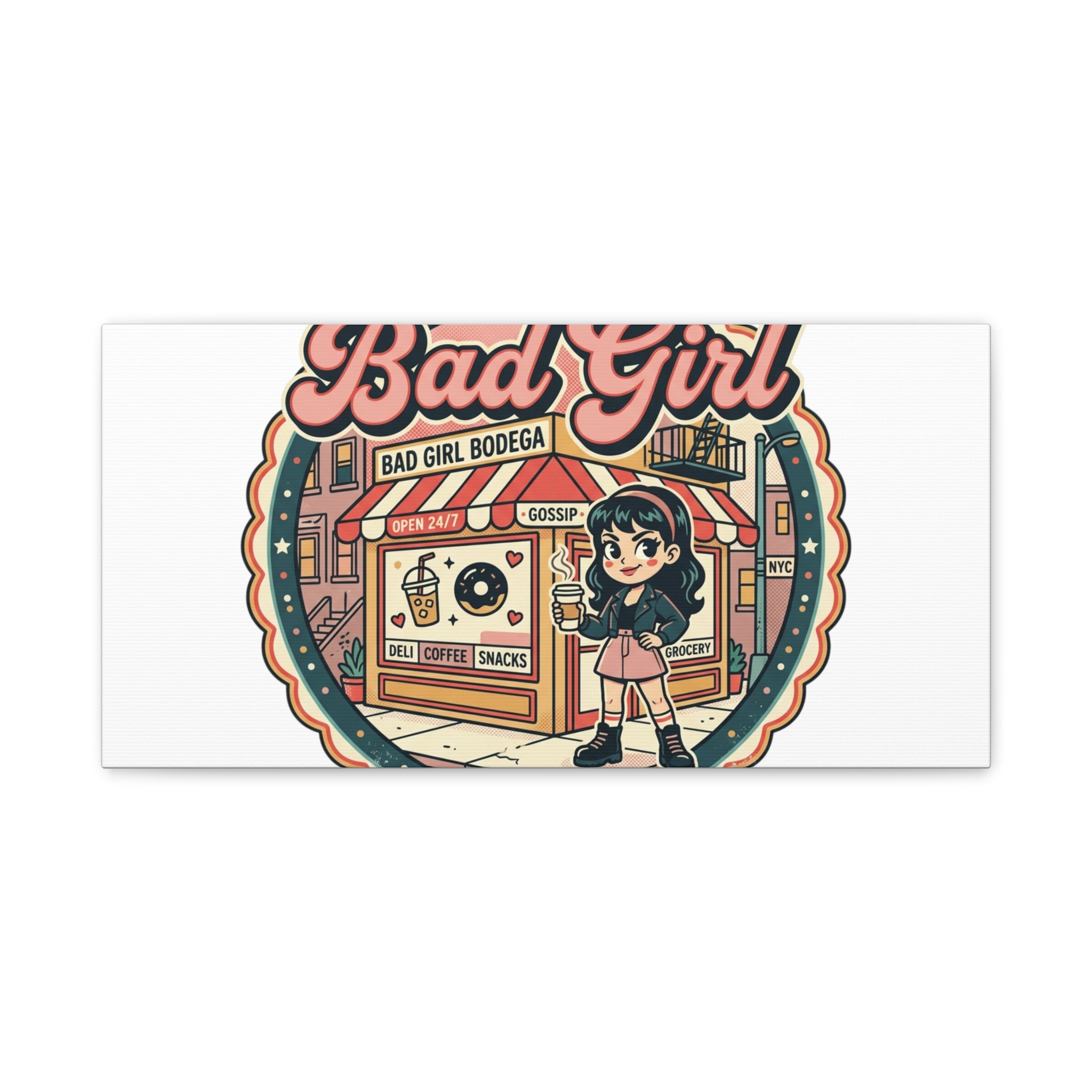 Bad Girl Bodega Canvas Print | Bodega, NYC, Y2K Corner Store Art