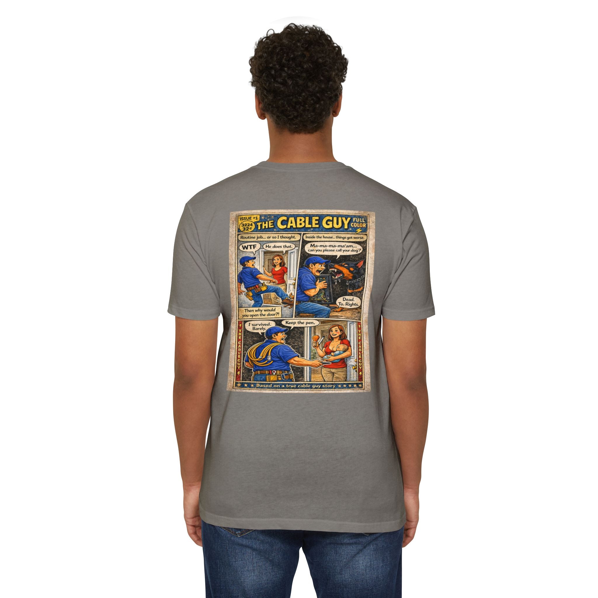 Cable Guy Comic T-Shirt — Funny Retro Pop Art Tee