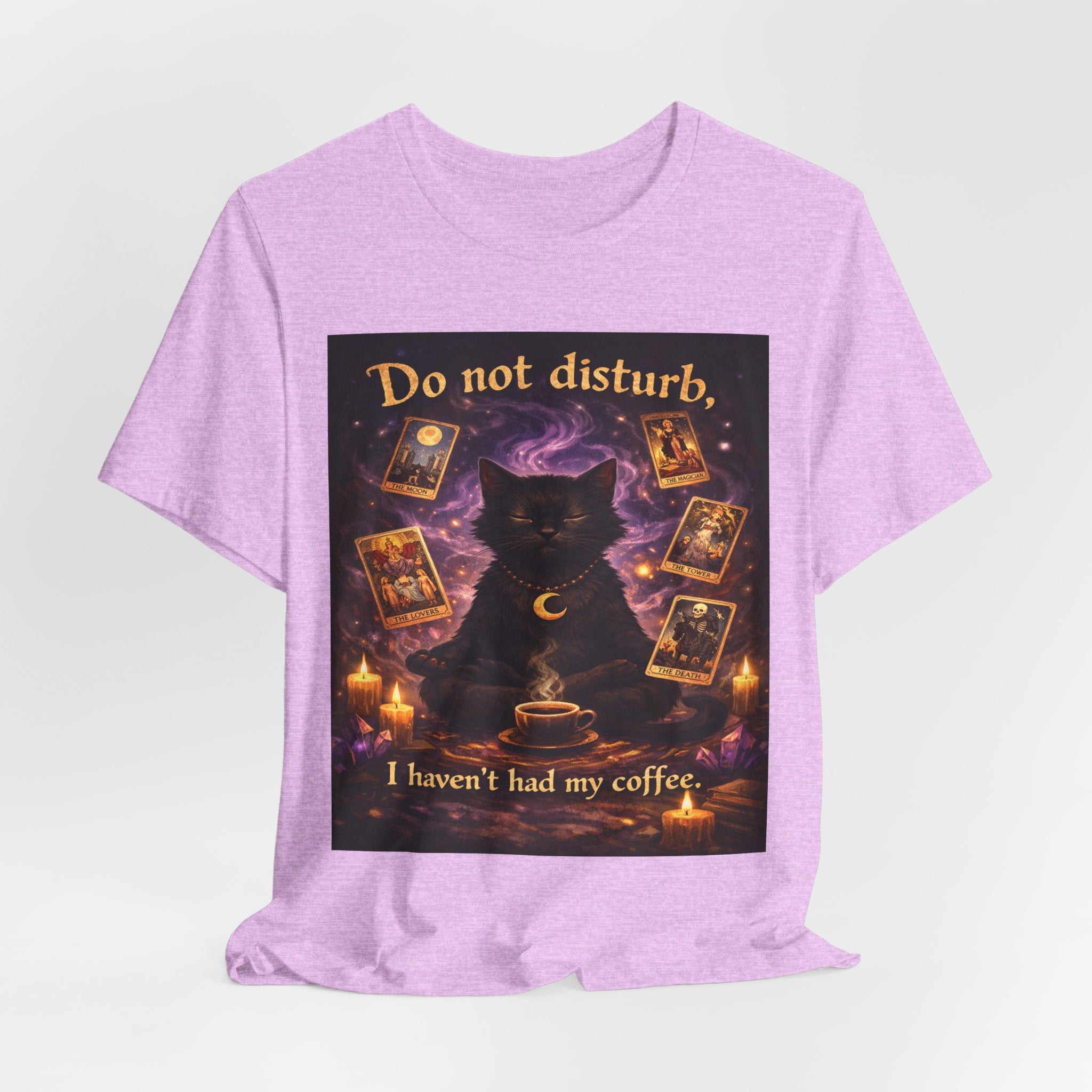 Do Not Disturb Cat Coffee Tee — Mystic Black Cat Tarot T-Shirt