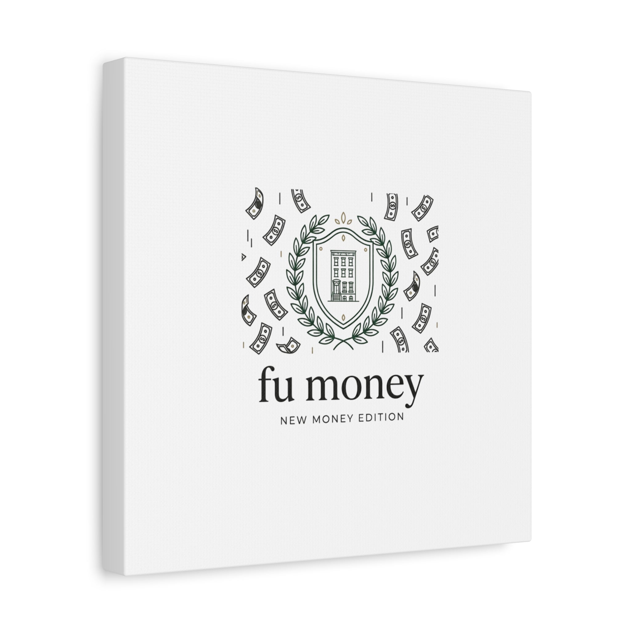 fu money Canvas |New Money Minimalist, Quiet Luxury, Serif Monochrome