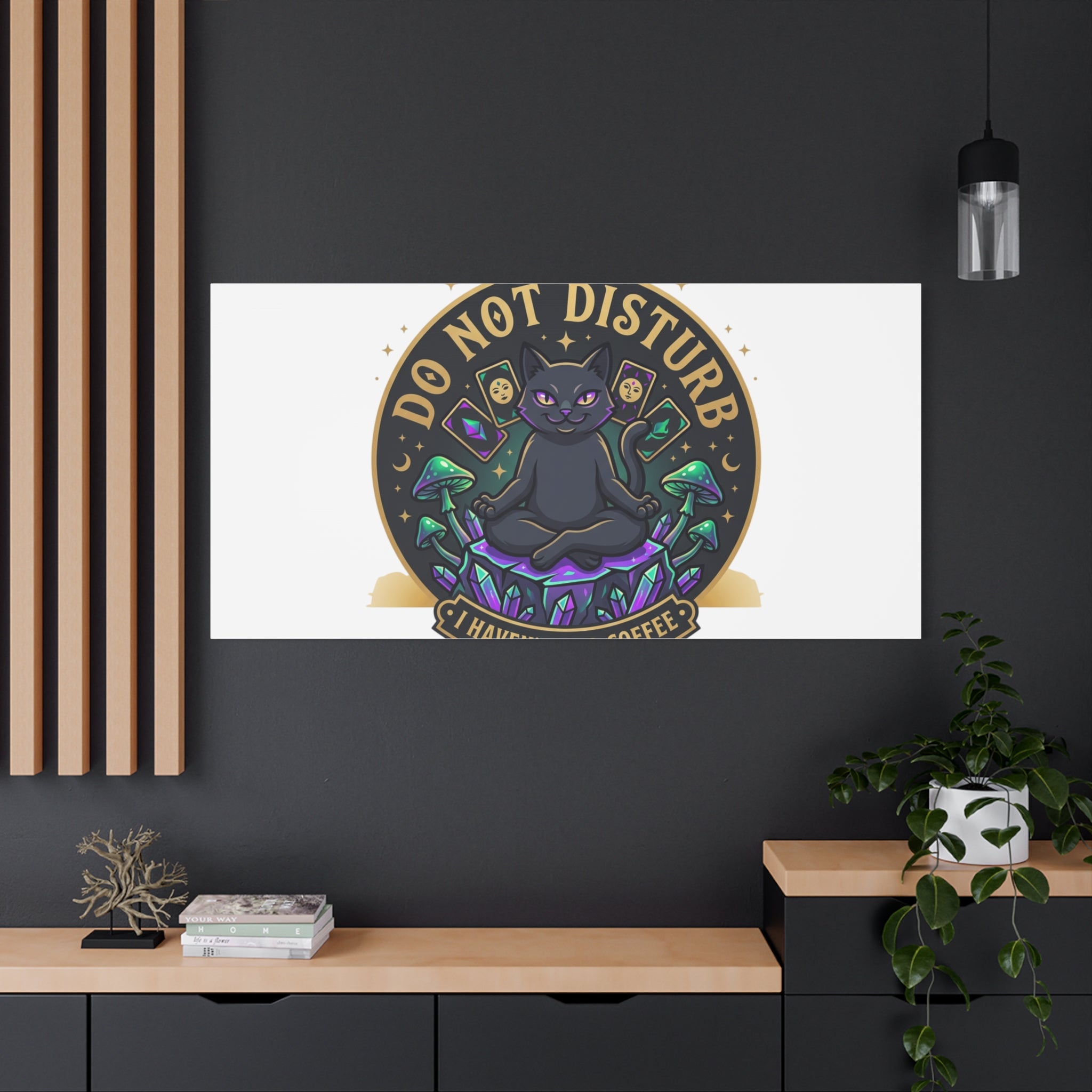 Do Not Disturb Cat Meditation Matte Canvas | witchy, goblincore