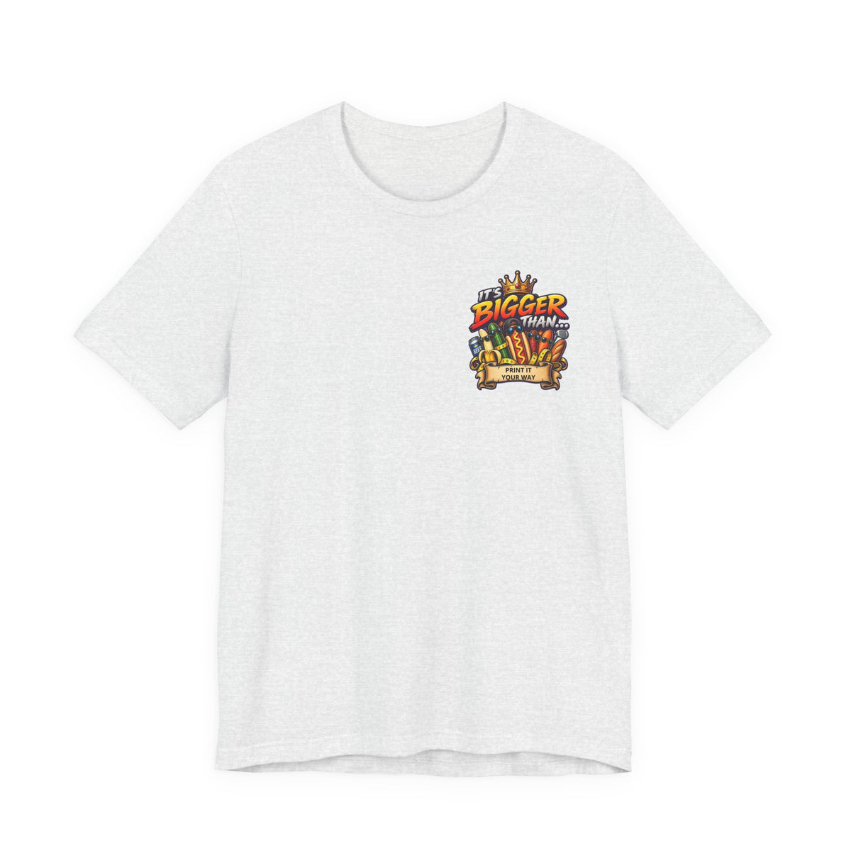 T-Shirt — "It's Bigger Than..." Retro Hot Dog & Snacks Graphic Tee