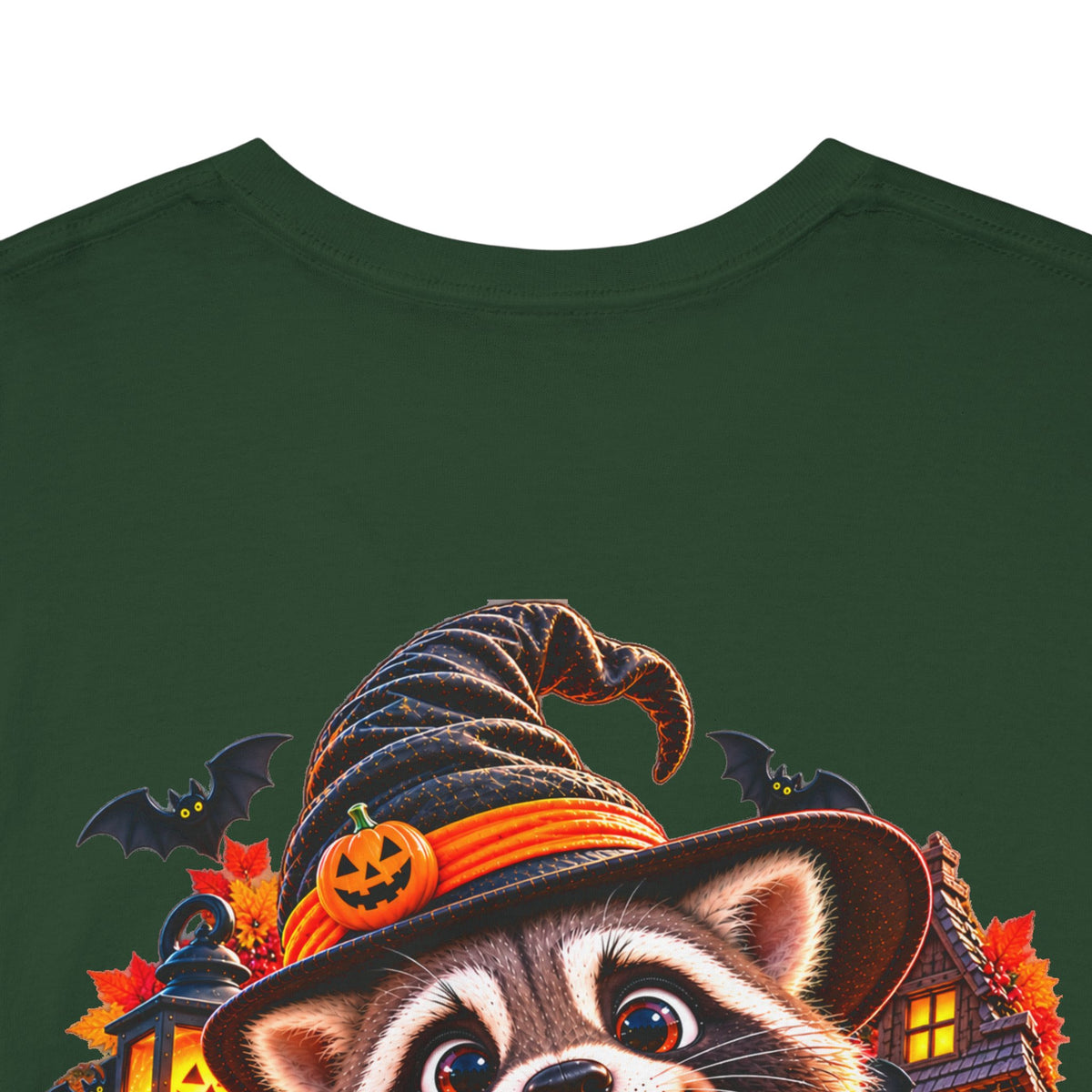 Halloween Raccoon Tee — Cute Jack-o'-Lantern "Happy Halloween" Shirt