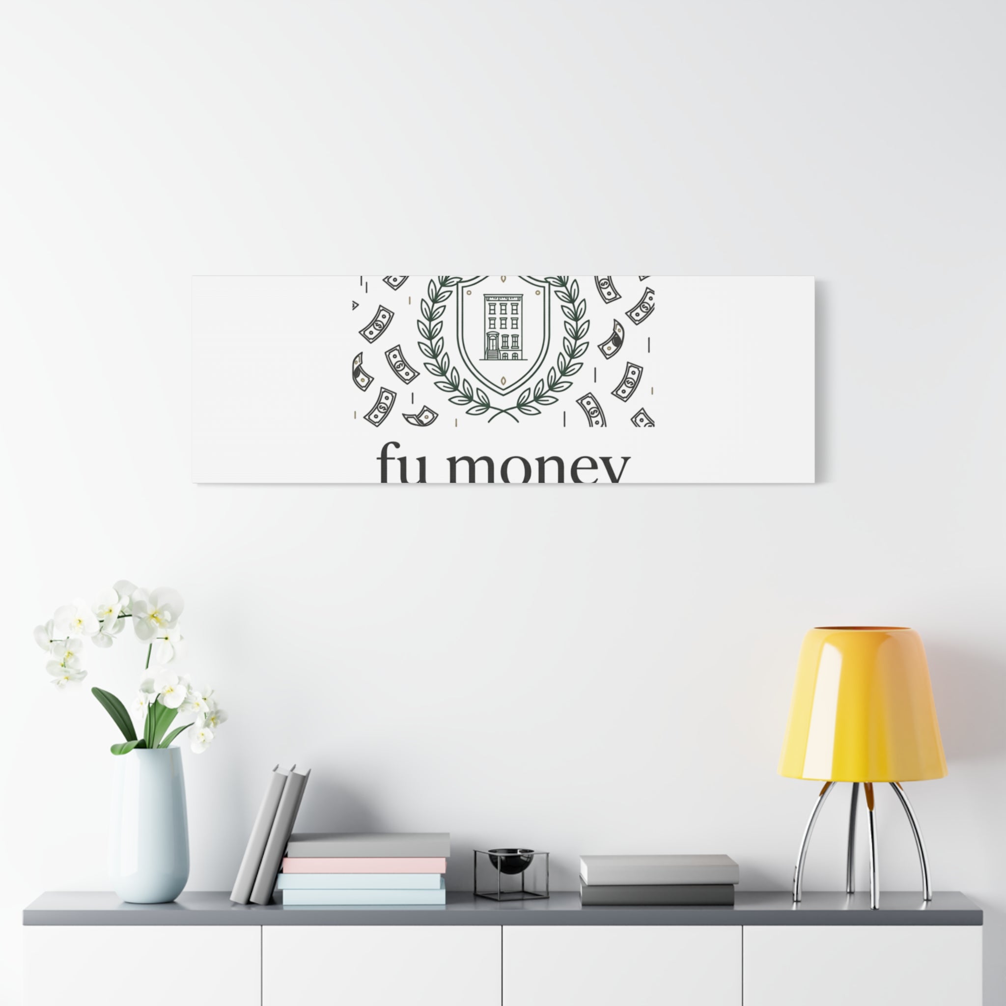 fu money Canvas |New Money Minimalist, Quiet Luxury, Serif Monochrome