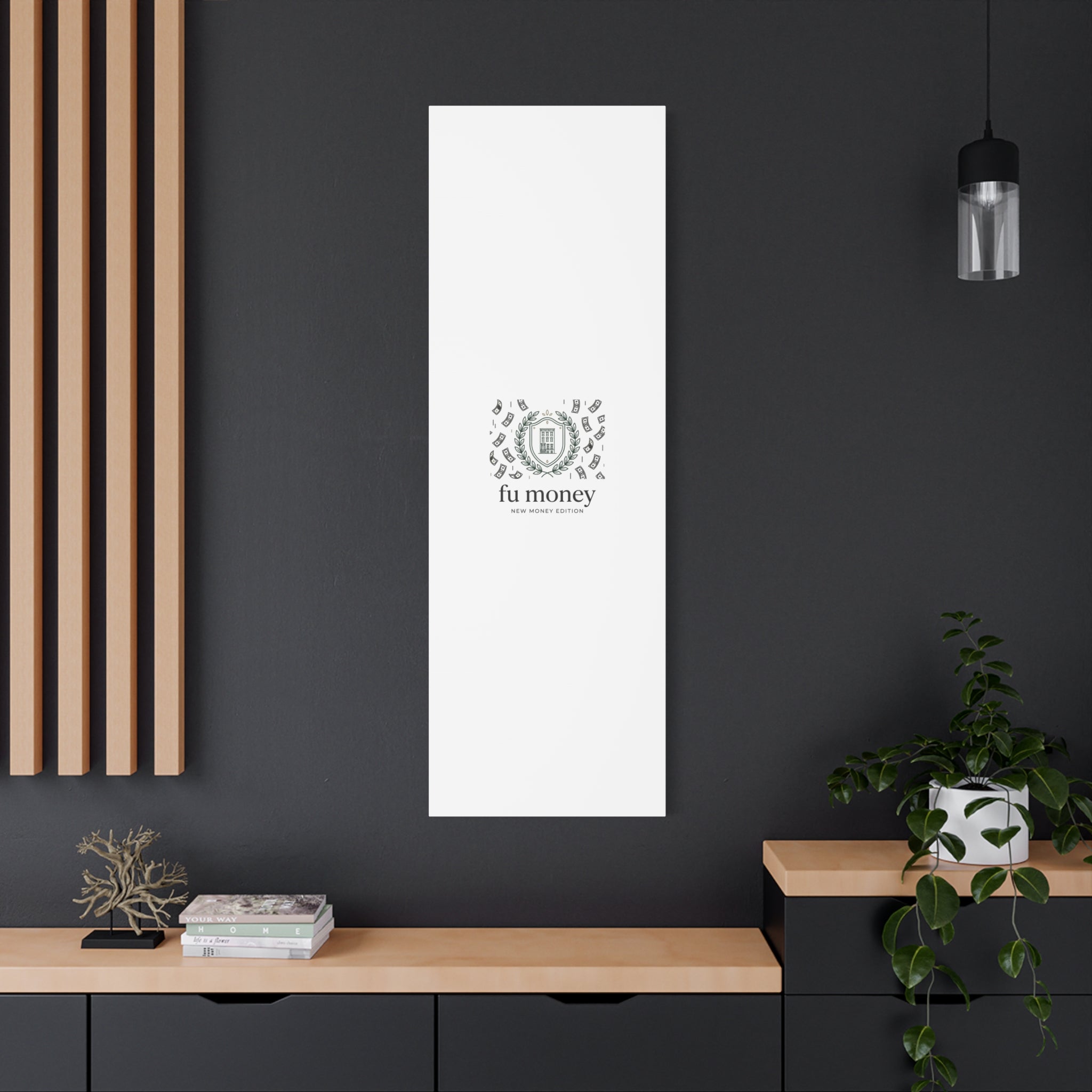 fu money Canvas |New Money Minimalist, Quiet Luxury, Serif Monochrome