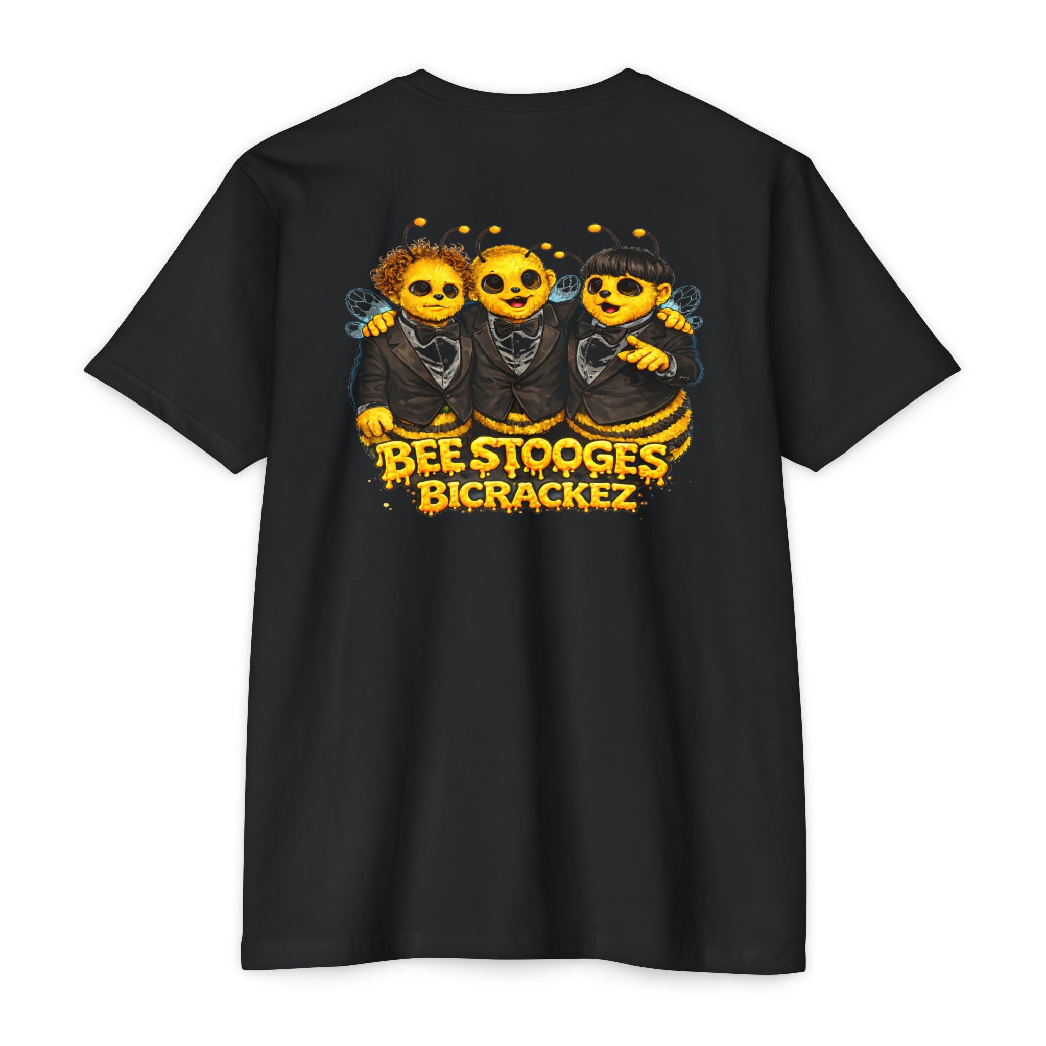Bee Stooges Graphic T-Shirt — Bee Costume Trio "Bee Crackez" Vintage Band Tee