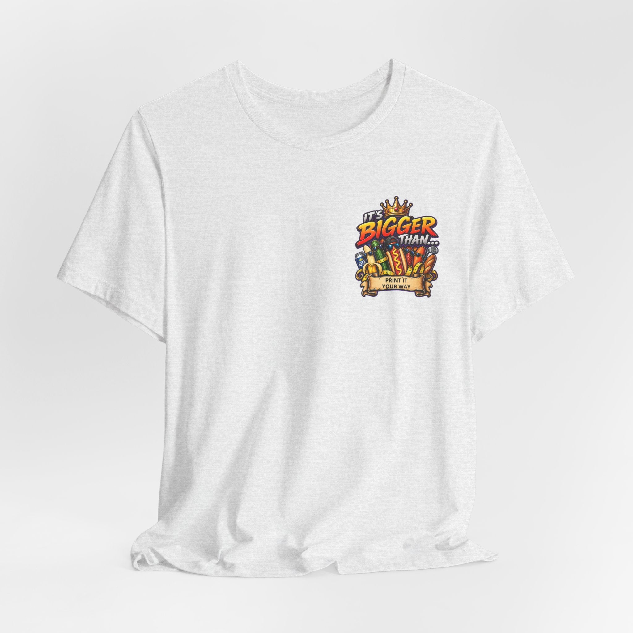 T-Shirt — "It's Bigger Than..." Retro Hot Dog & Snacks Graphic Tee