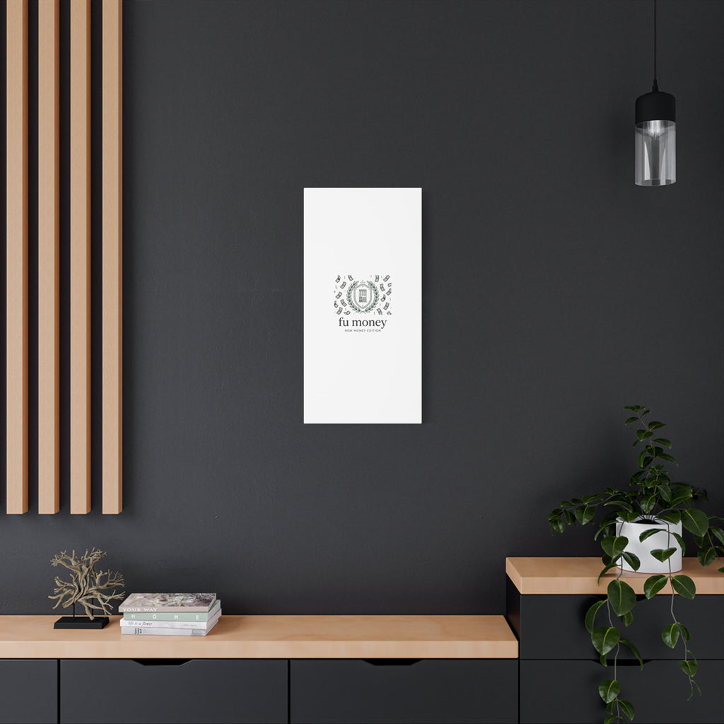fu money Canvas |New Money Minimalist, Quiet Luxury, Serif Monochrome