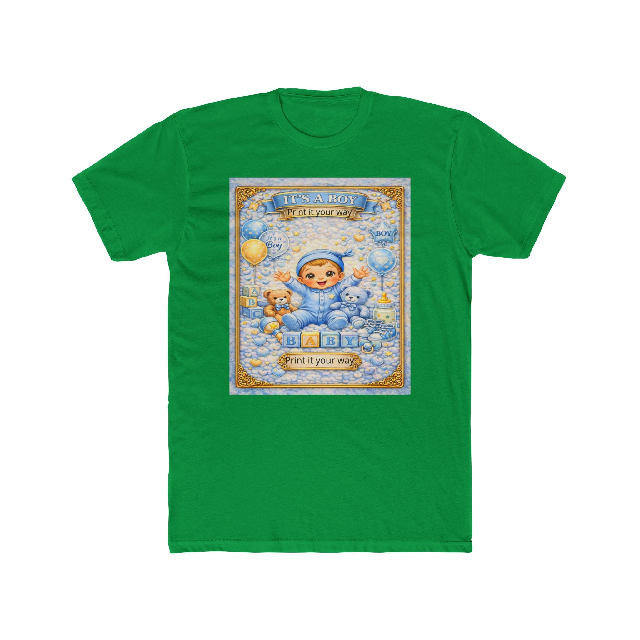 Its a Boy T‑Shirt – 'A New Adventure Begins' Cute Vintage Blue Baby Design