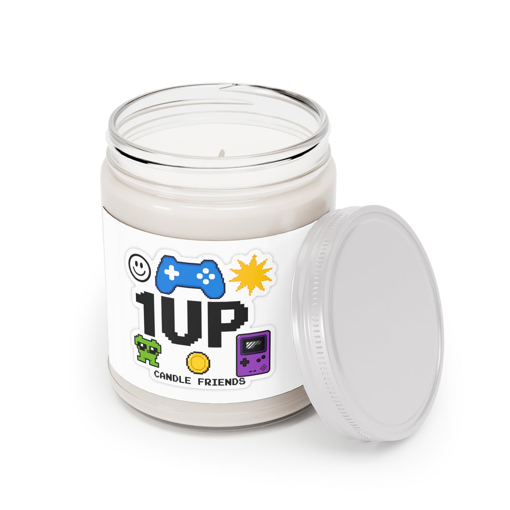 1UP Gamer Scented Soy Candle — 9oz White-Lid Retro Video Game Candle