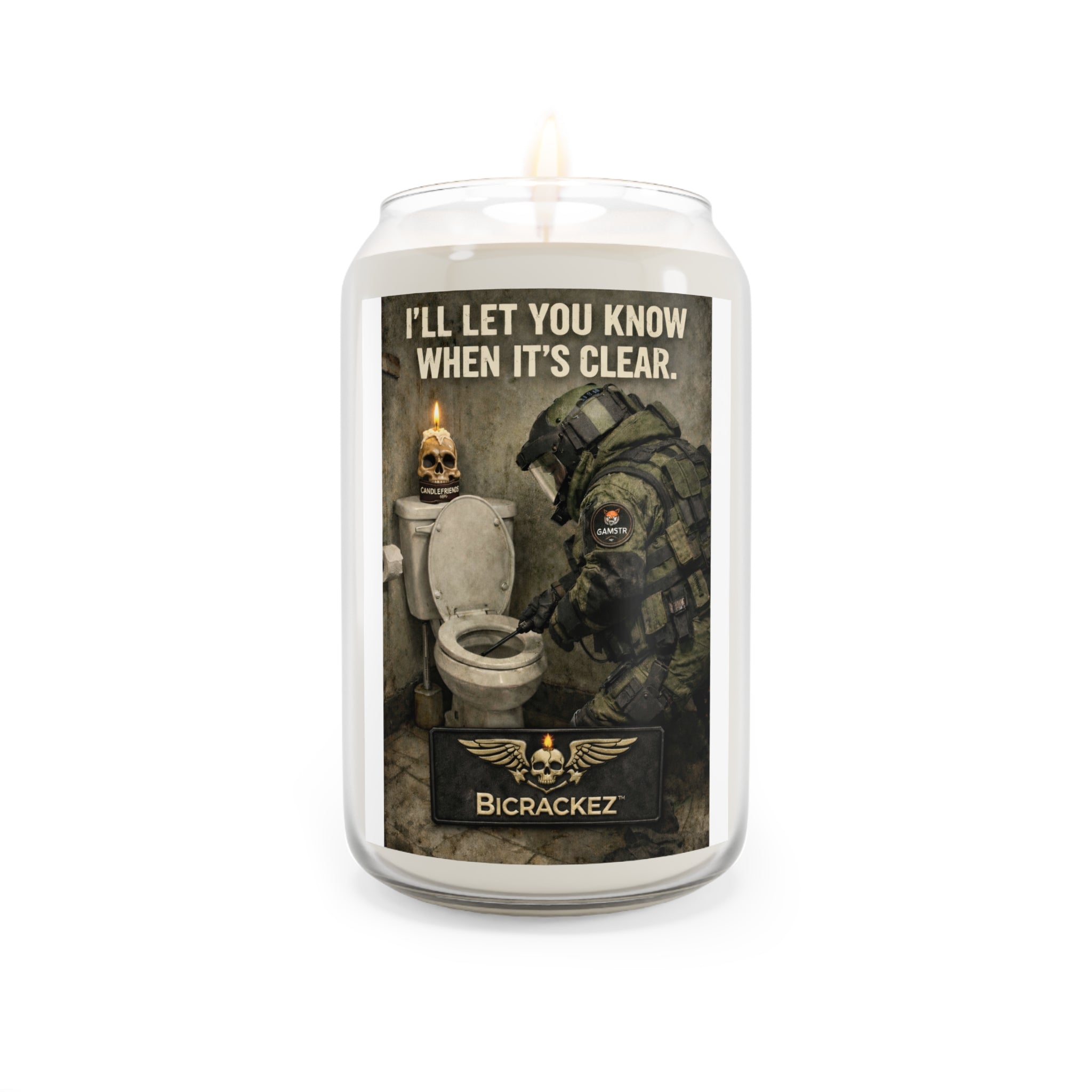Scented Soy Candle - "I'll Let You Know When It's Clear" Military Humor 13.75oz