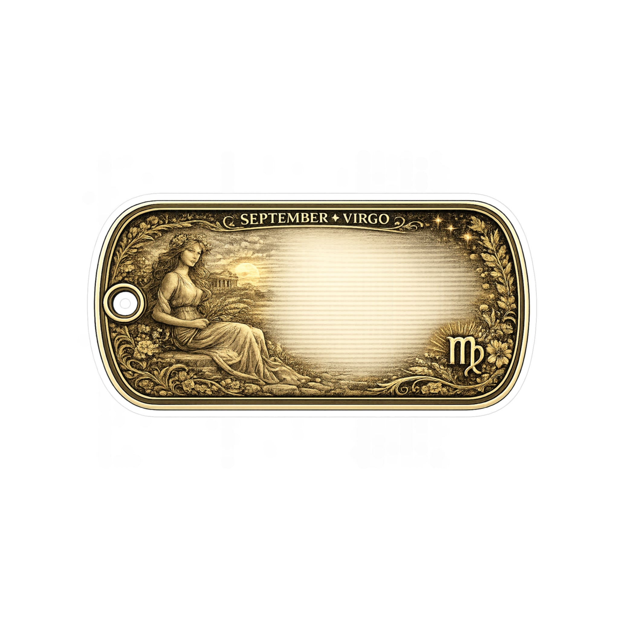 Virgo Zodiac Vintage Label Sticker