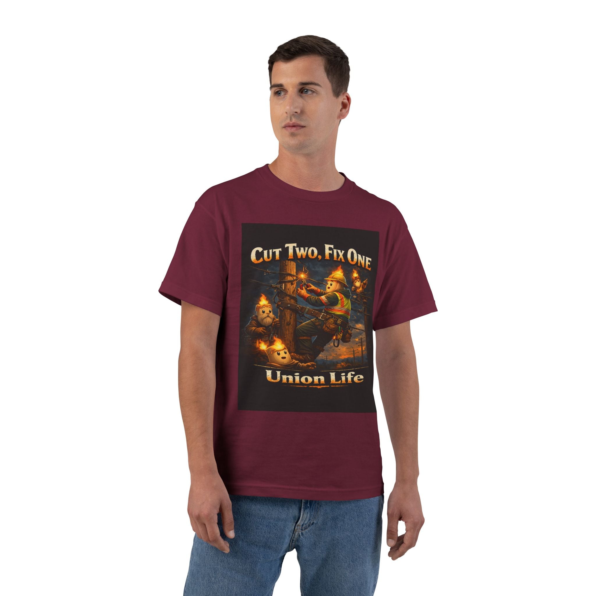 Union Life T-Shirt – "Cut Two, Fix One" Halloween Pumpkin Mechanics Tee
