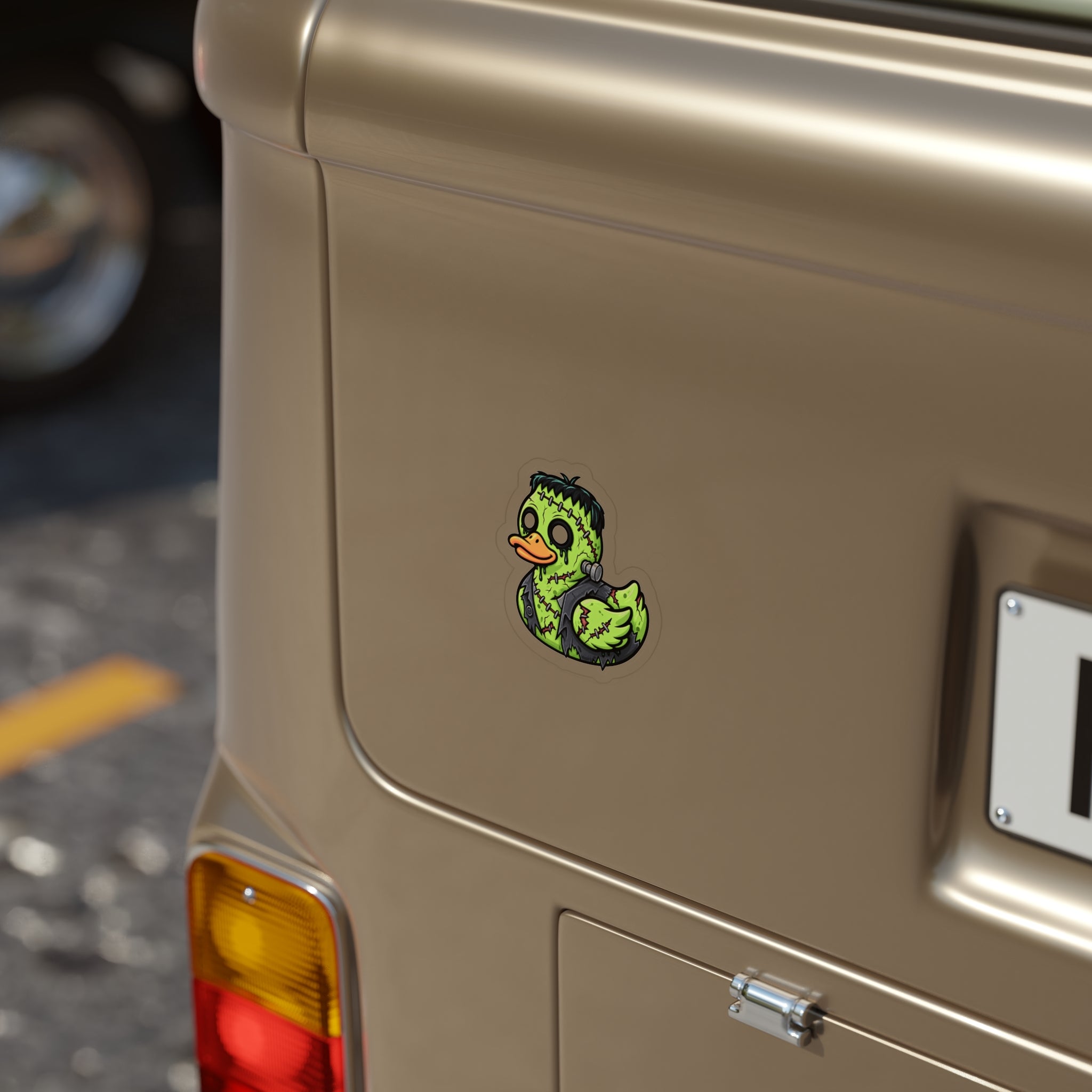 Frankenstein Rubber Duck Sticker — Die-Cut Transparent Outdoor Vinyl