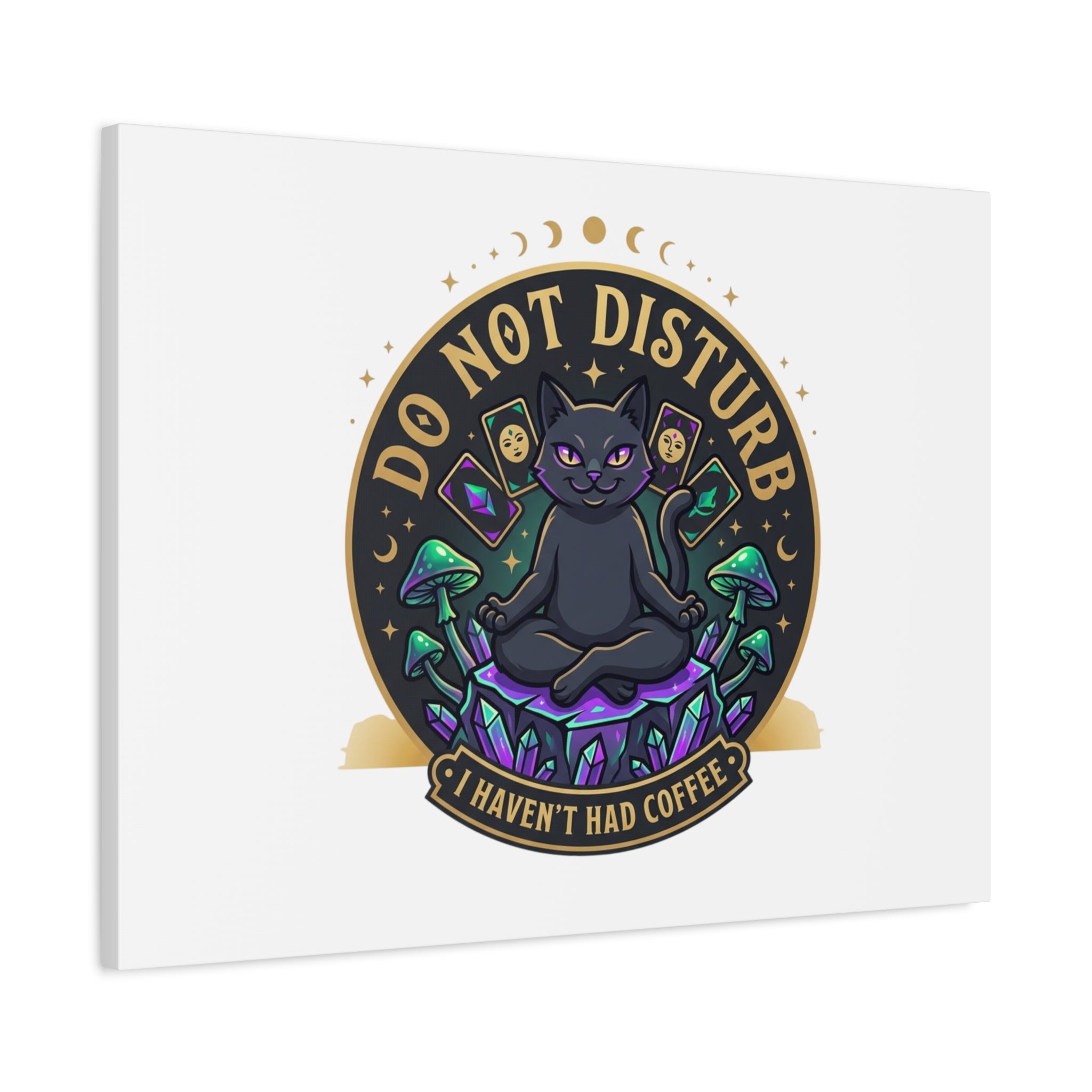 Do Not Disturb Cat Meditation Matte Canvas | witchy, goblincore
