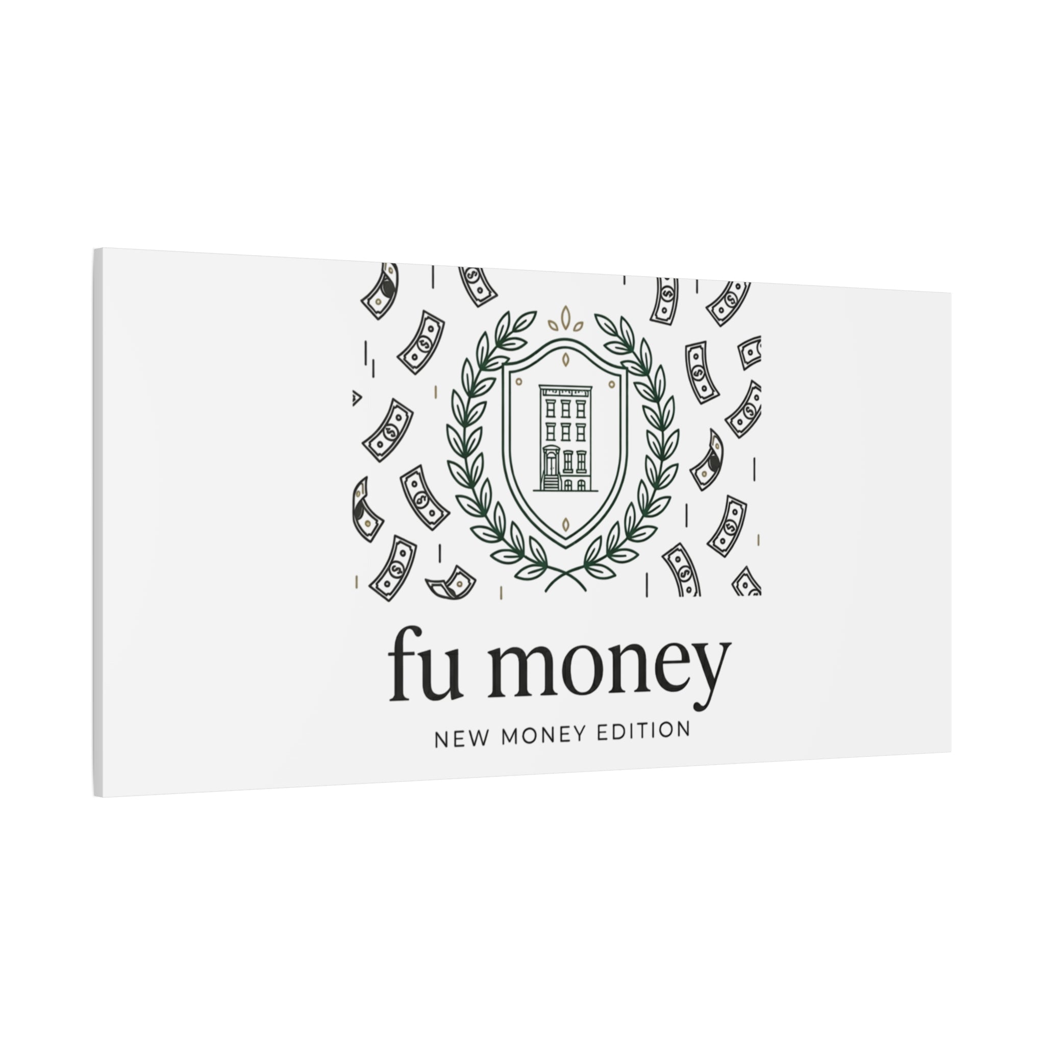 fu money Canvas |New Money Minimalist, Quiet Luxury, Serif Monochrome