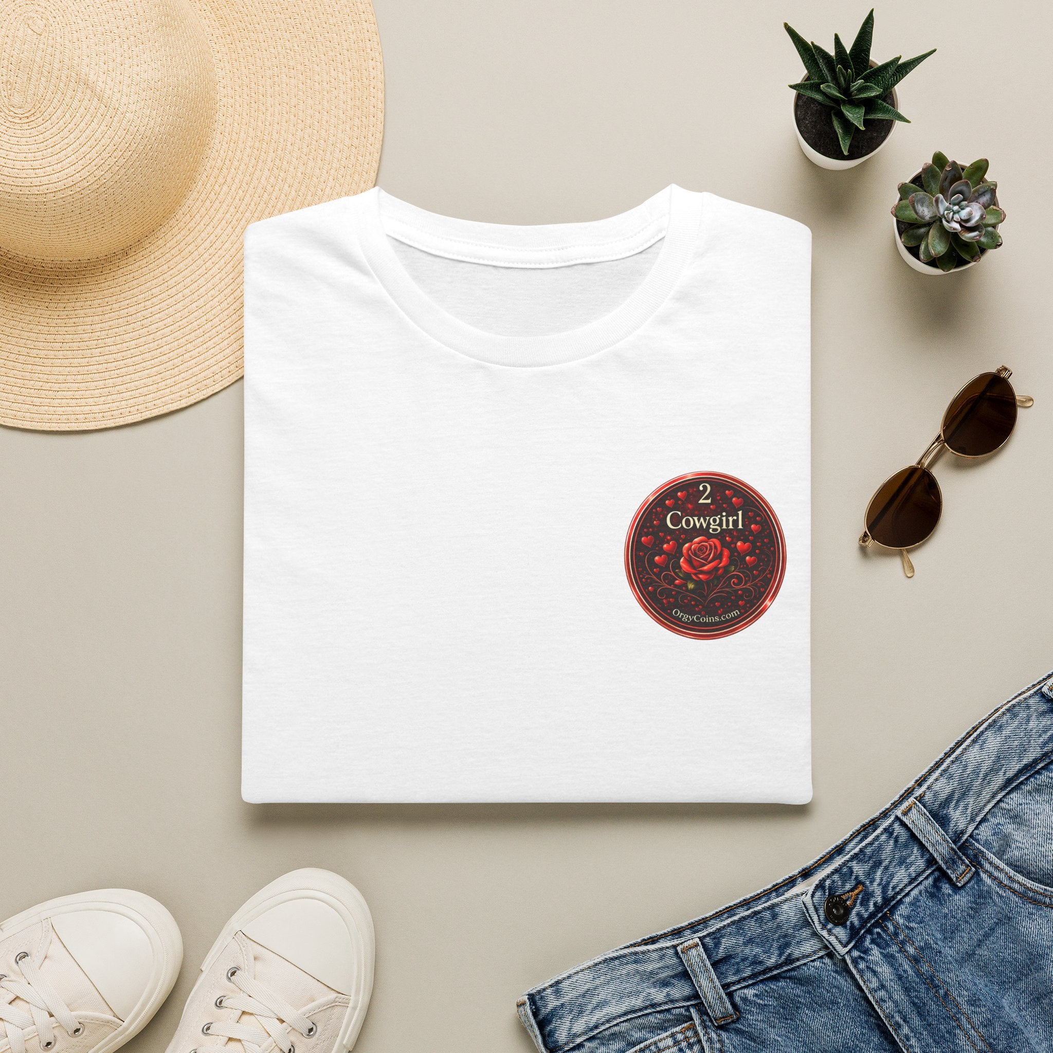 Cowgirl Rose Badge T-Shirt – Orgy Coin 2