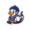 Hockey Duck Die-Cut Outdoor Sticker — Waterproof Transparent Vinyl