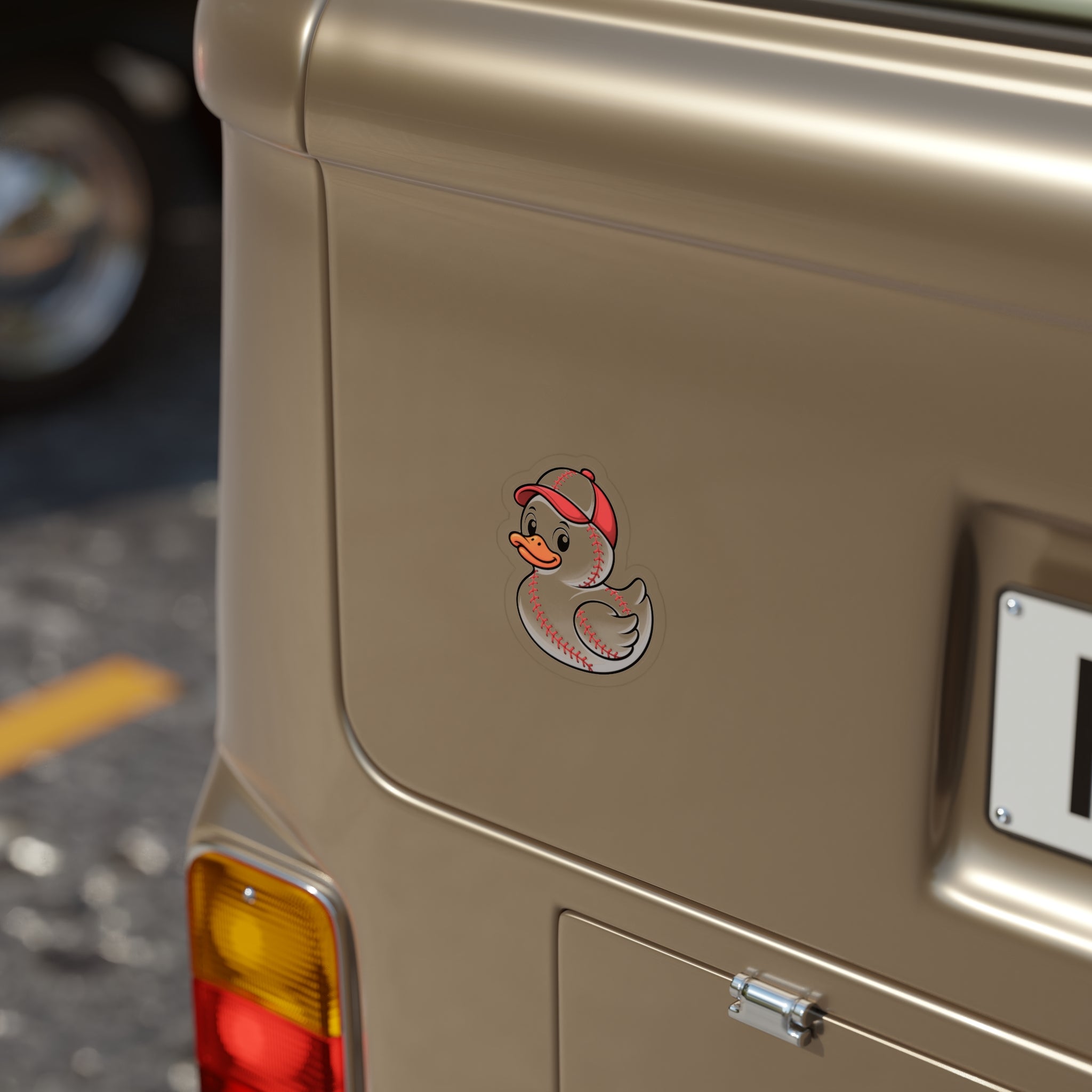 Baseball Duck Die-Cut Transparent Outdoor Sticker — Waterproof Vinyl