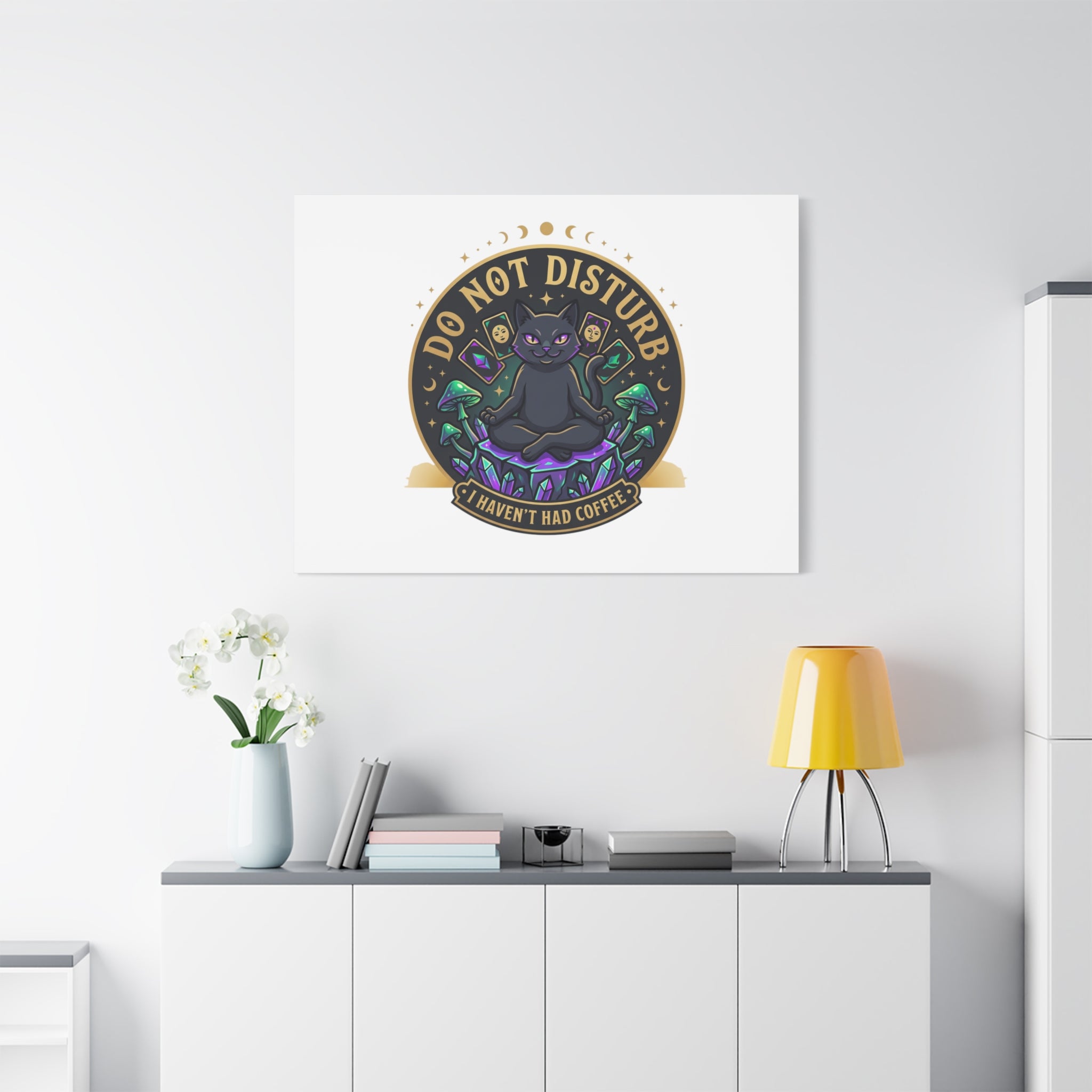 Do Not Disturb Cat Meditation Matte Canvas | witchy, goblincore
