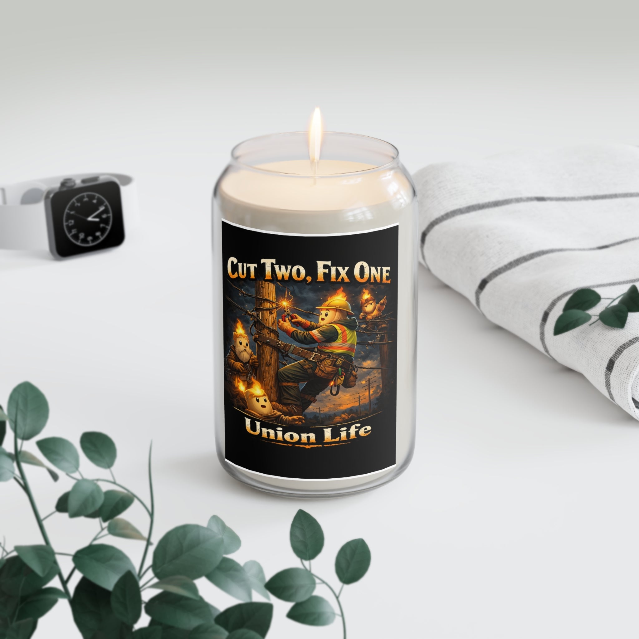 Union Lineman Soy Candle 13.75oz — "Cut Two, Fix One" Scented Candle