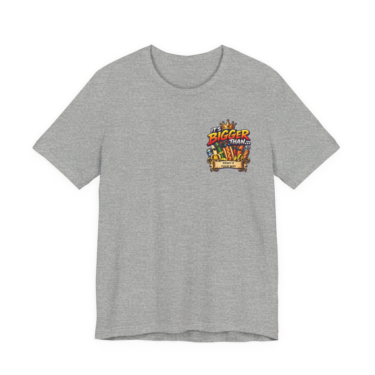 T-Shirt — "It's Bigger Than..." Retro Hot Dog & Snacks Graphic Tee