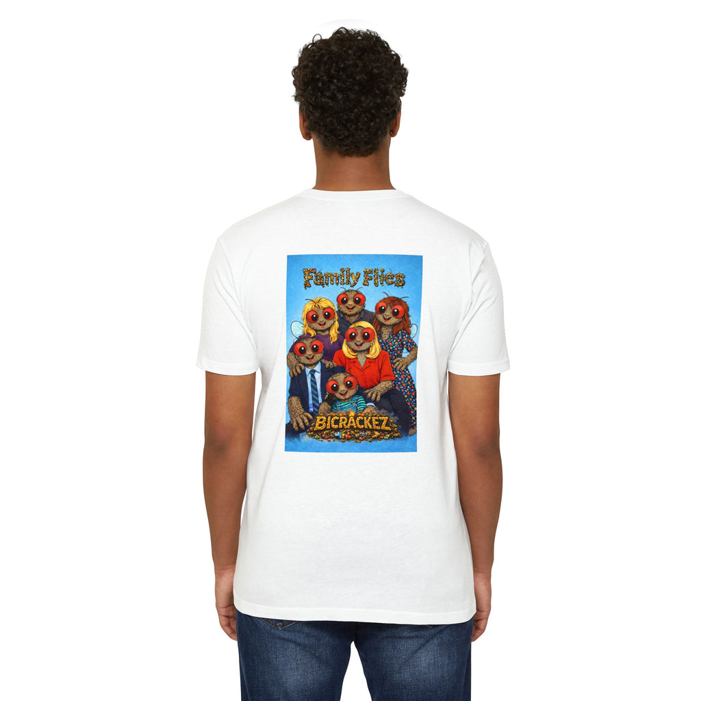 Family Flies Graphic T-Shirt — "Bicracketz" Retro Cartoon Tee