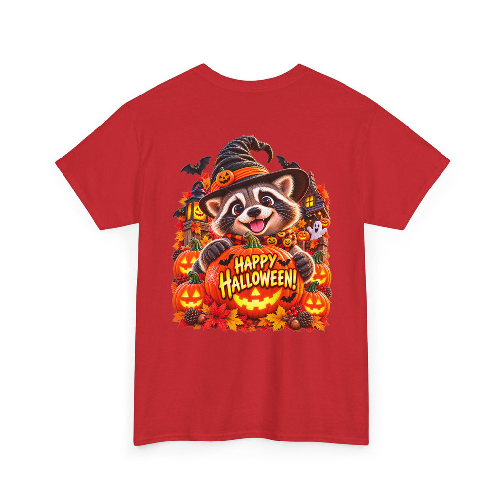 Halloween Raccoon Tee — Cute Jack-o'-Lantern "Happy Halloween" Shirt