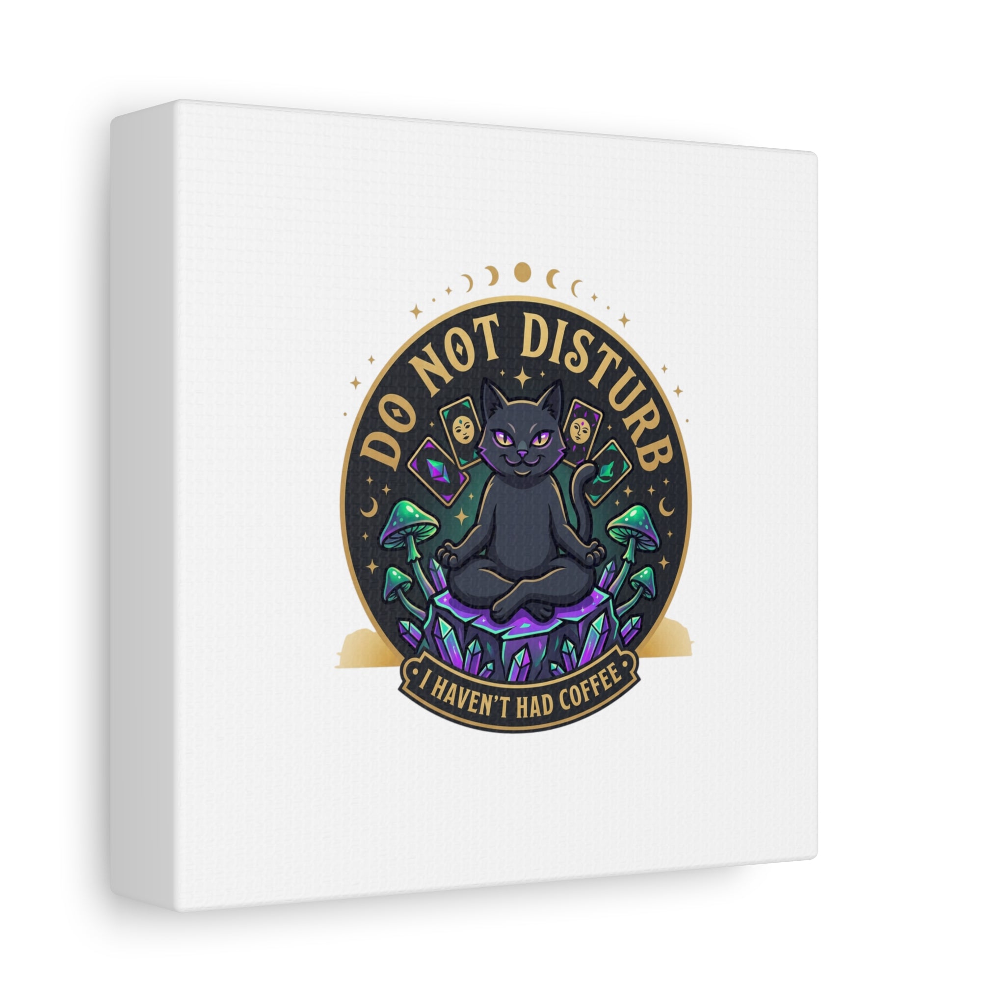 Do Not Disturb Cat Meditation Matte Canvas | witchy, goblincore