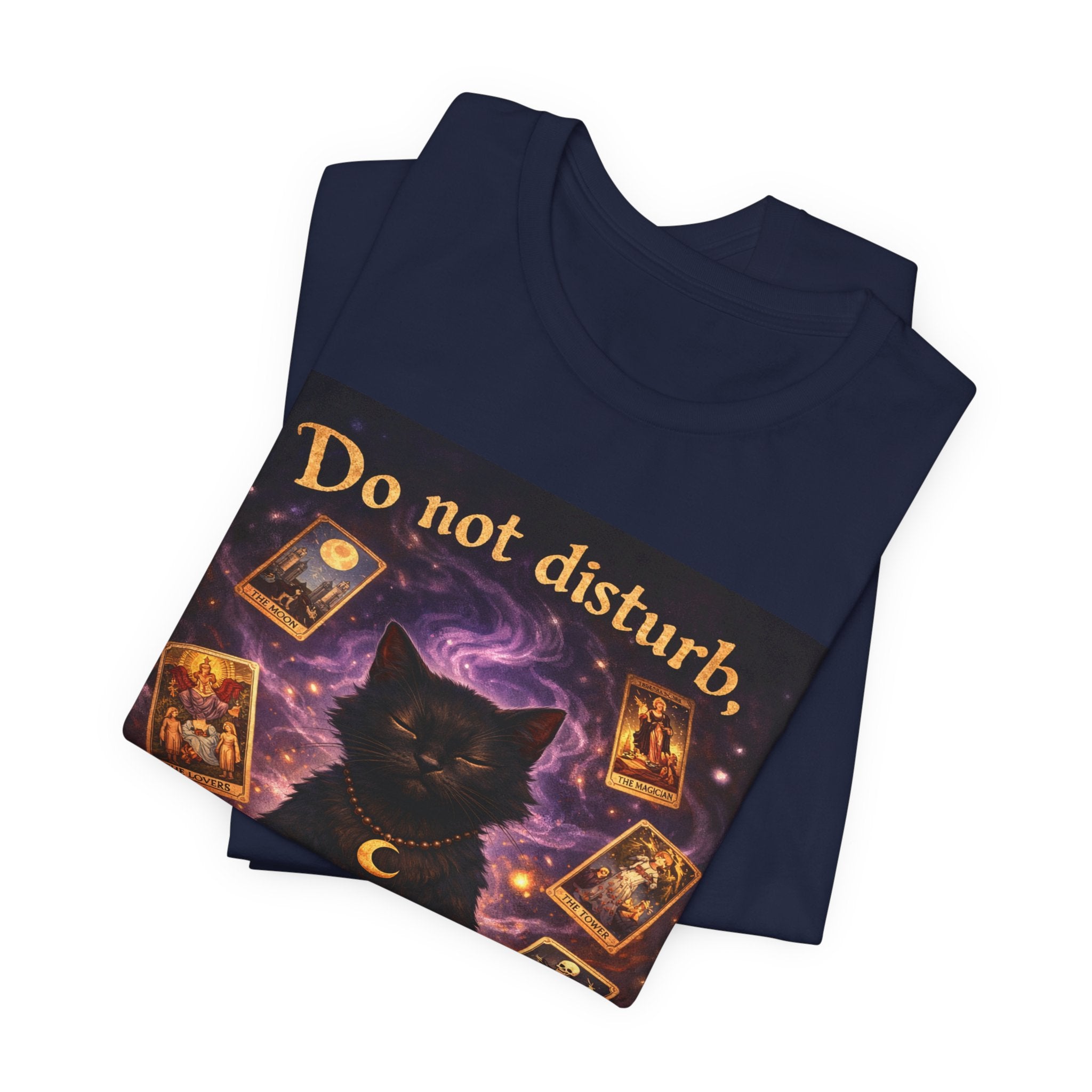 Do Not Disturb Cat Coffee Tee — Mystic Black Cat Tarot T-Shirt
