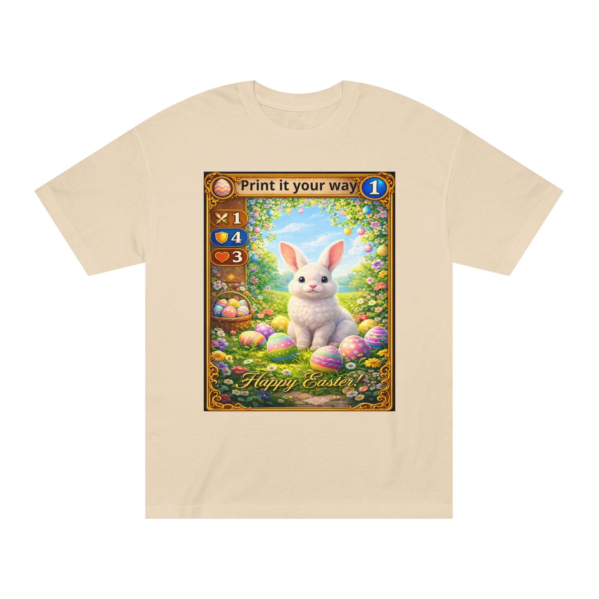 Easter Bunny Card Tee — "Happy Easter" Graphic T-Shirt