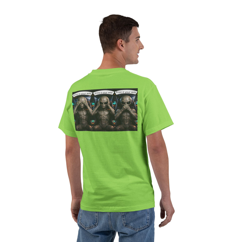Alien Meditation Graphic T-Shirt — 'See No Evil' Trio Sci‑Fi Tee