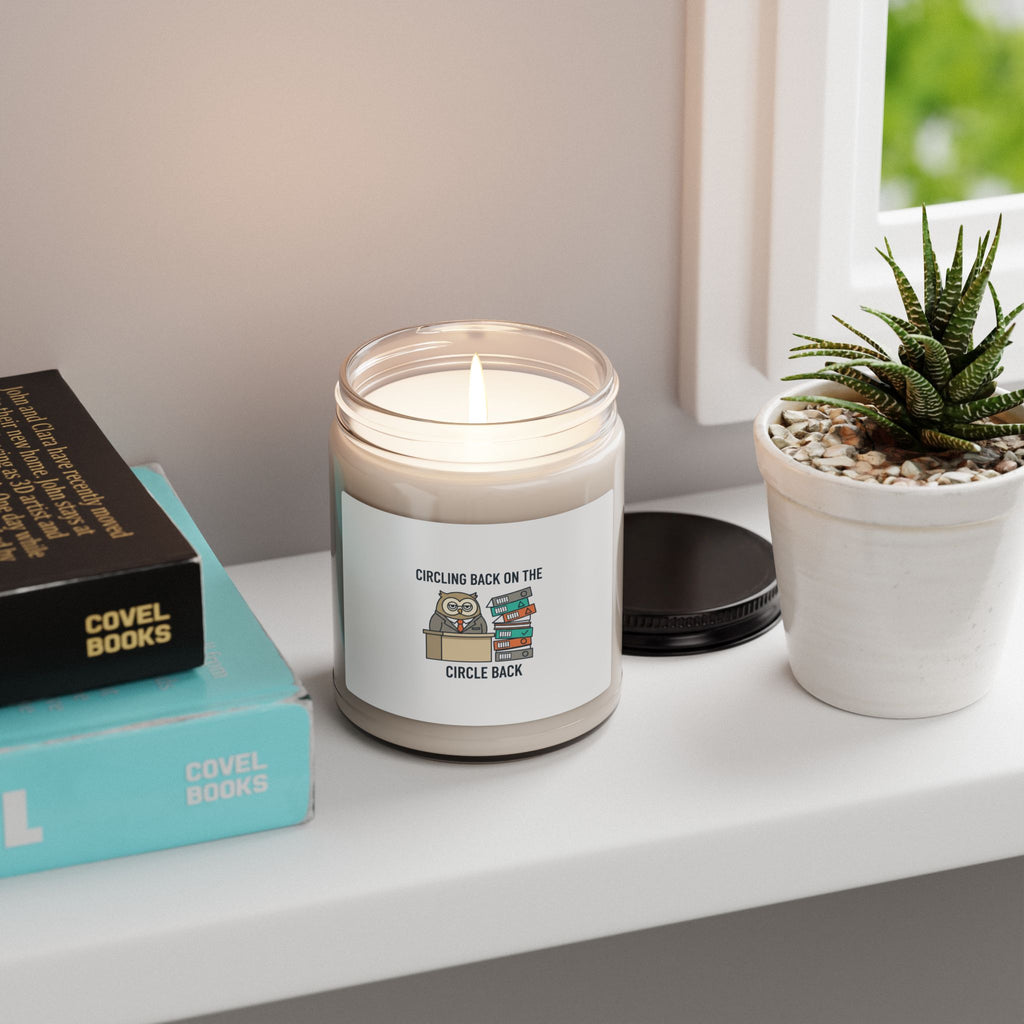 Circling Back Owl Candle | Scented Soy 9oz, Unhinged Animal Bureaucracy