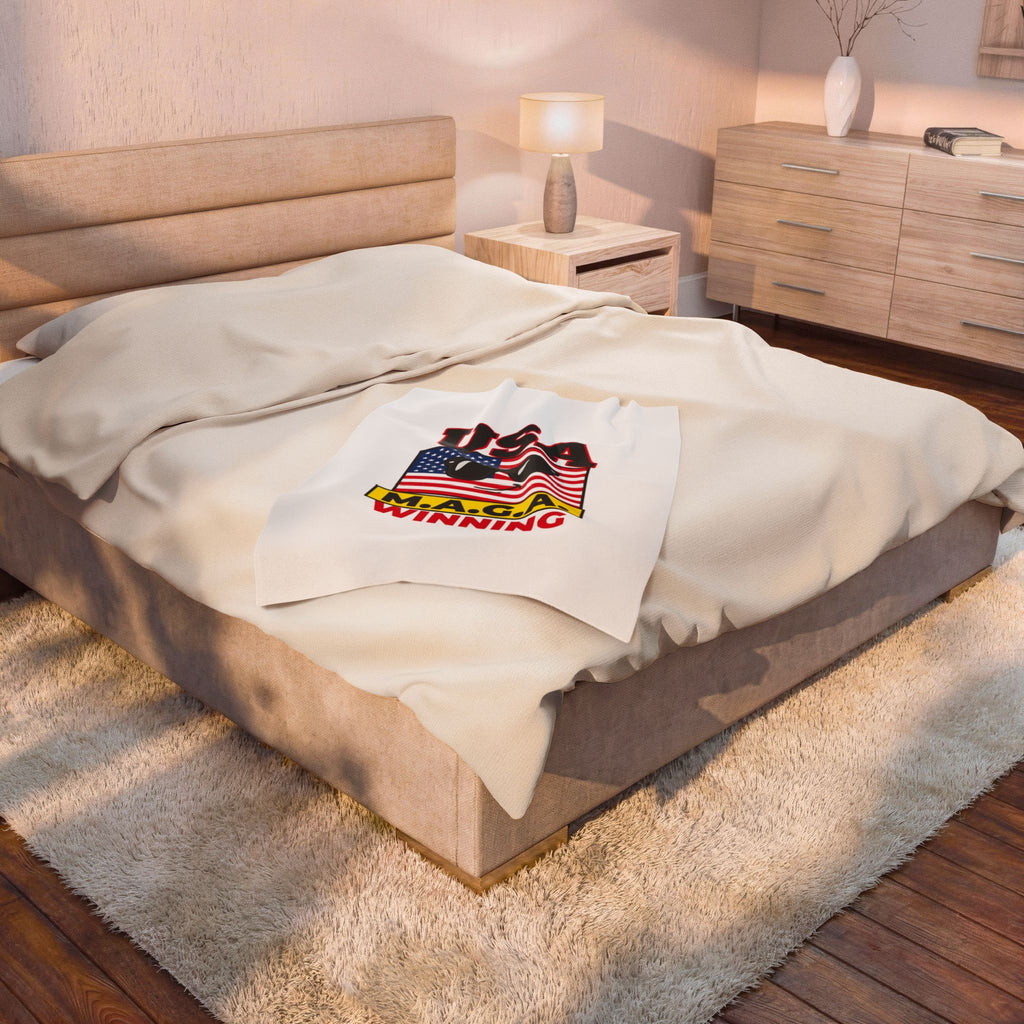 Maga Winning Velveteen Blanket | protest typography, acronym humor