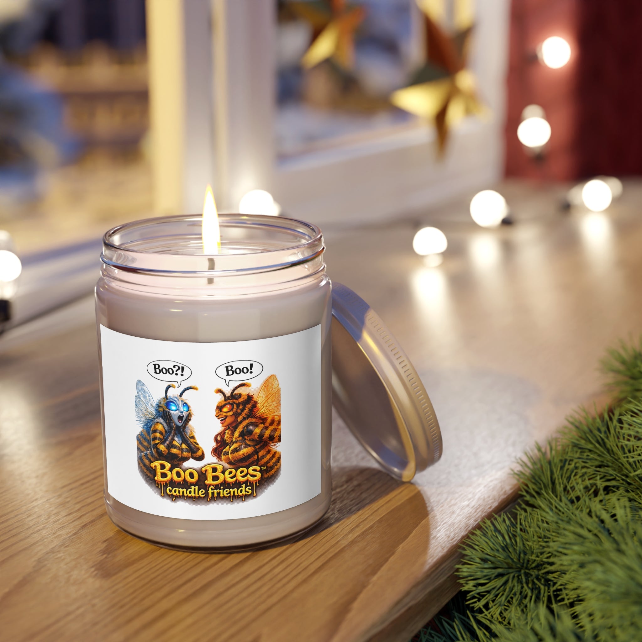 Boo Bees Scented Soy Candle — 9oz White Lid (Cute Halloween Bee Friends)