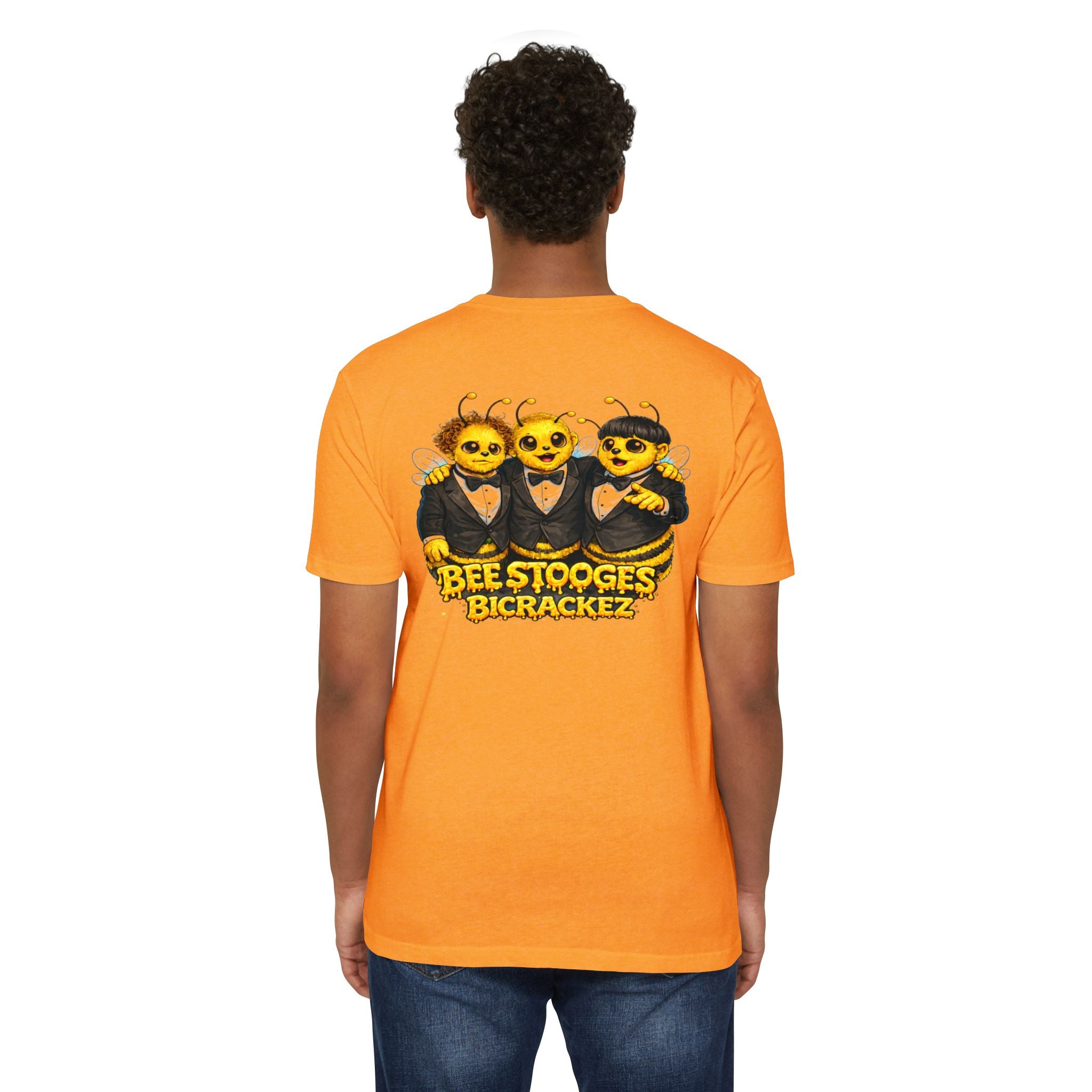 Bee Stooges Graphic T-Shirt — Bee Costume Trio "Bee Crackez" Vintage Band Tee