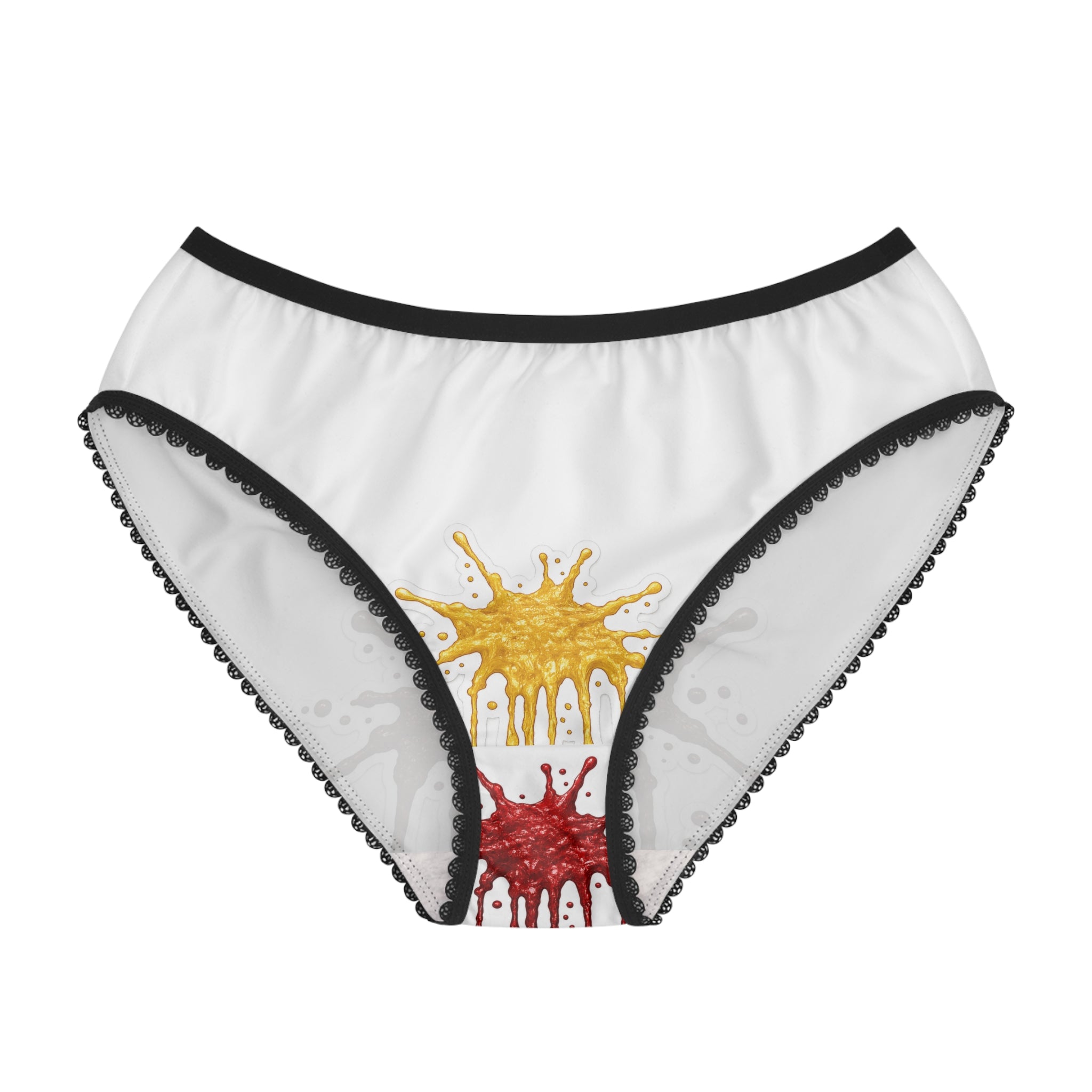 Code Brow Stain Averted Women's Briefs — Colorful Drip All-Over Print Panties