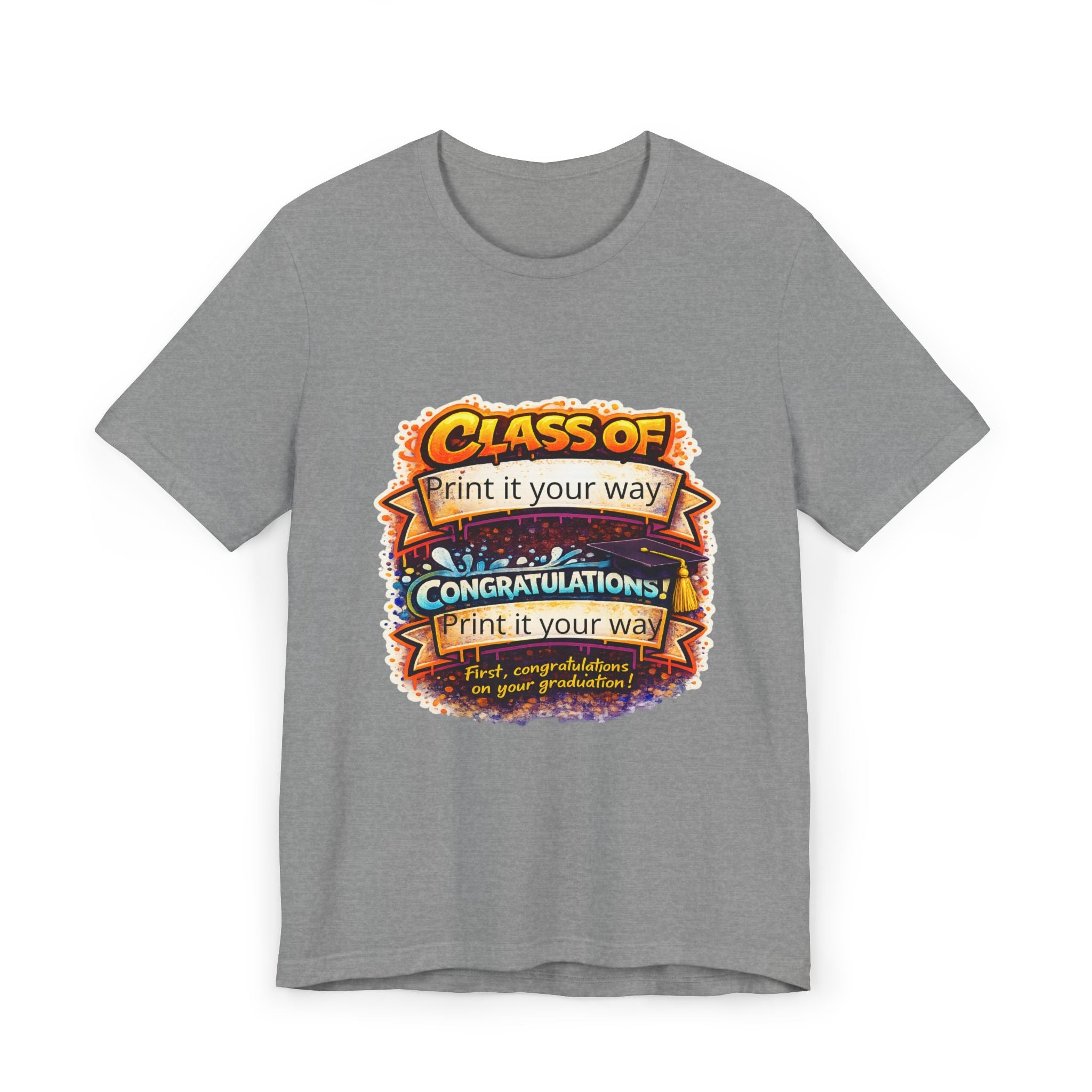 Class of [Year] Graduation T-Shirt — "Congratulations!" Colorful Celebration Tee